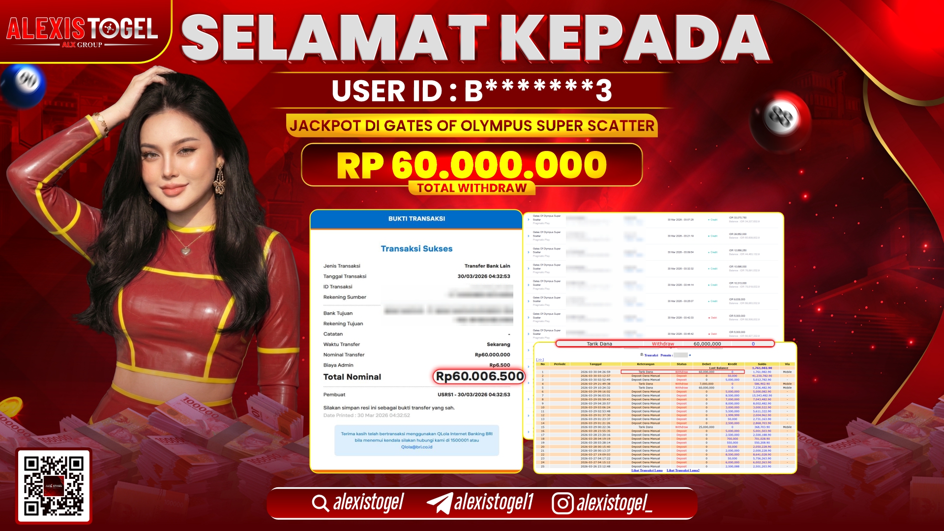 ALEXISTOGEL di Jackpot di SLOT GATES OF OLYMPUS SUPER SCATTER RP.60.000.000,- LUNAS 