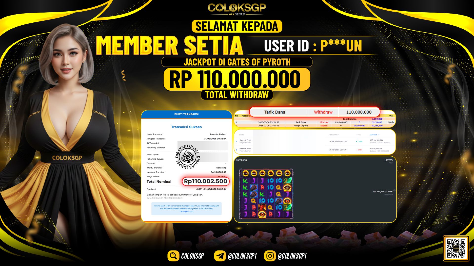 COLOKSGP JACKPOT DI PRAGMATIC PLAY GATES OF PYROTH