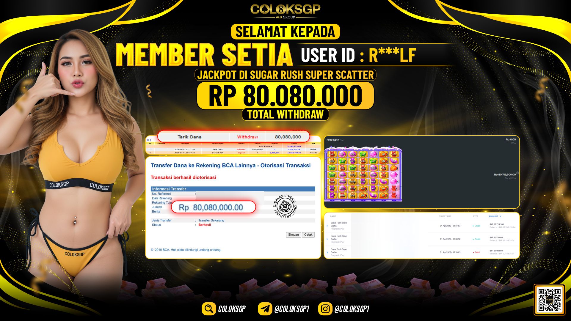 COLOKSGP JACKPOT DI PRAGMATIC PLAY SUGAR RUSH SUPER SCATTER