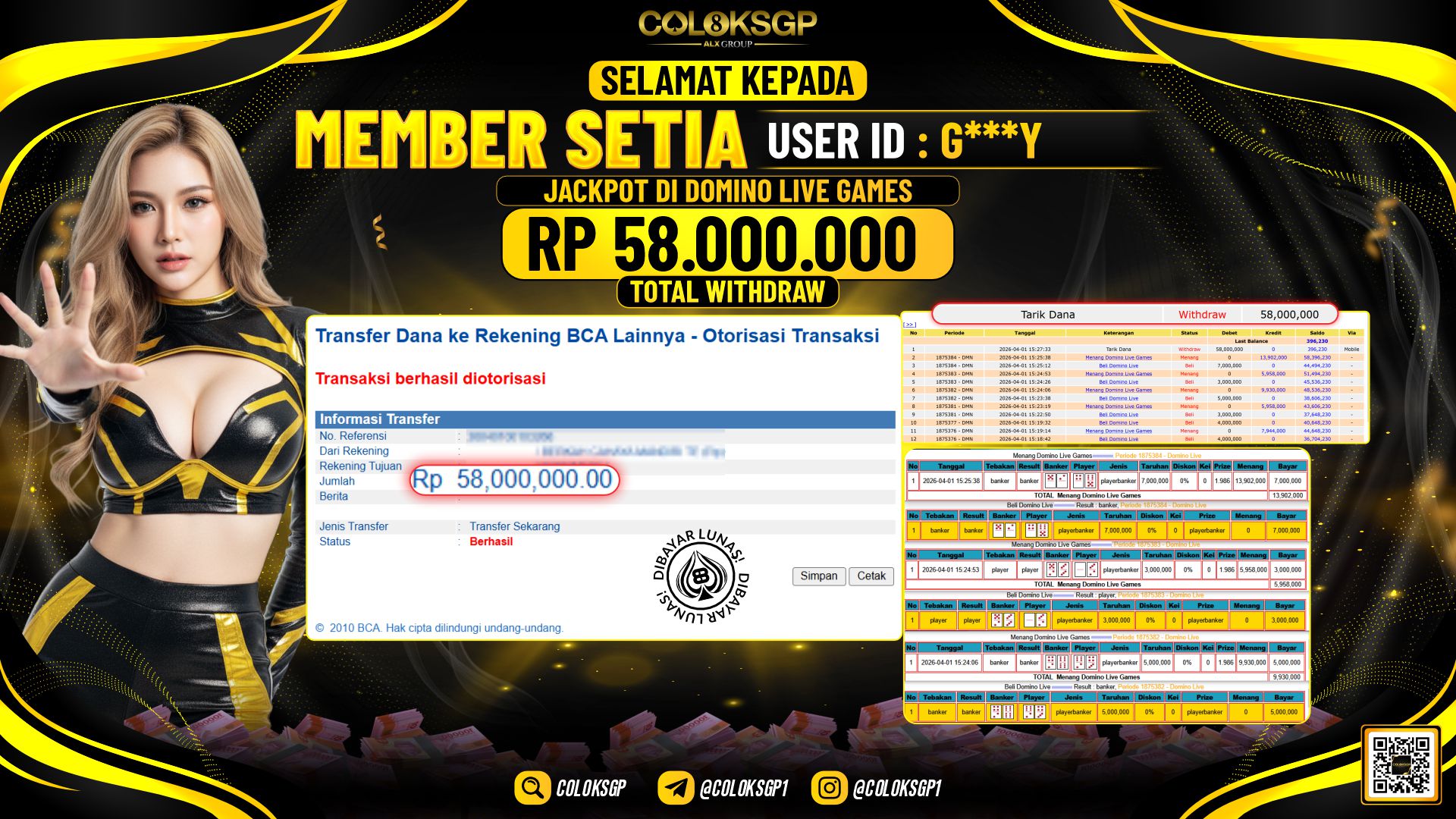 COLOKSGP JACKPOT DI IDNLIVE DOMINO LIVE GAMES