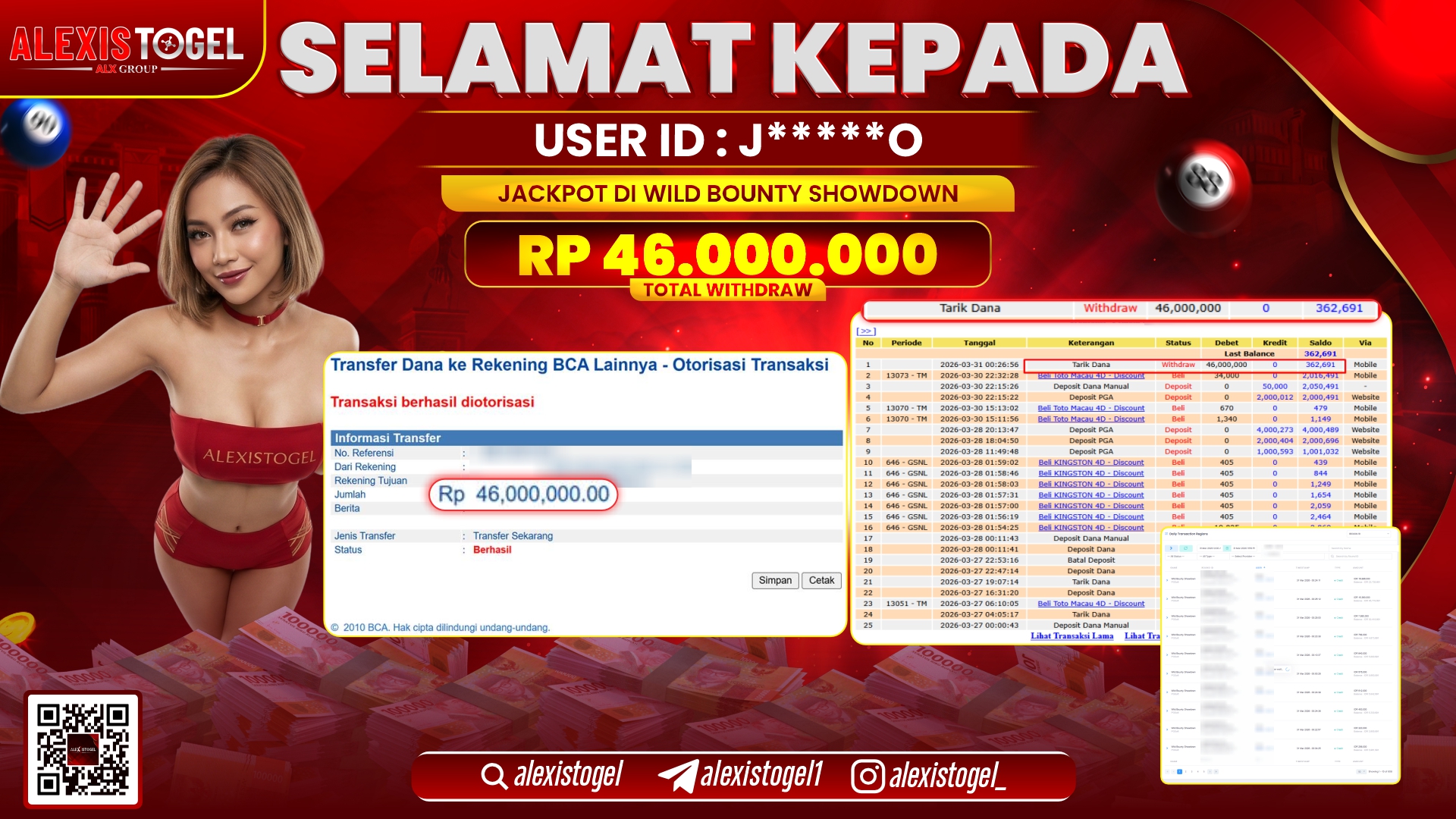 ALEXISTOGEL di Jackpot di SLOT WILD BOUNTY SHOWDOWN RP.46.000.000,- LUNAS 