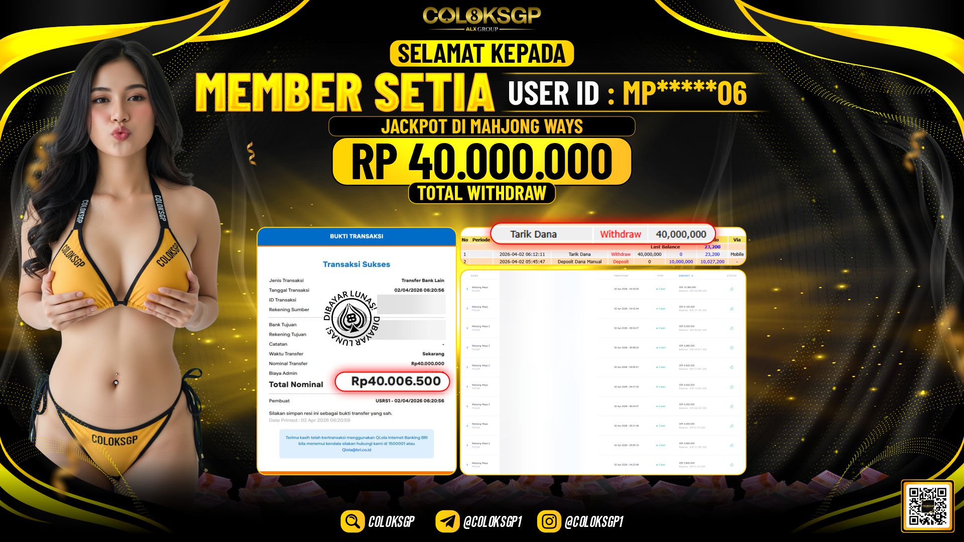 COLOKSGP JACKPOT DI PG SOFT MAHJONG WAYS