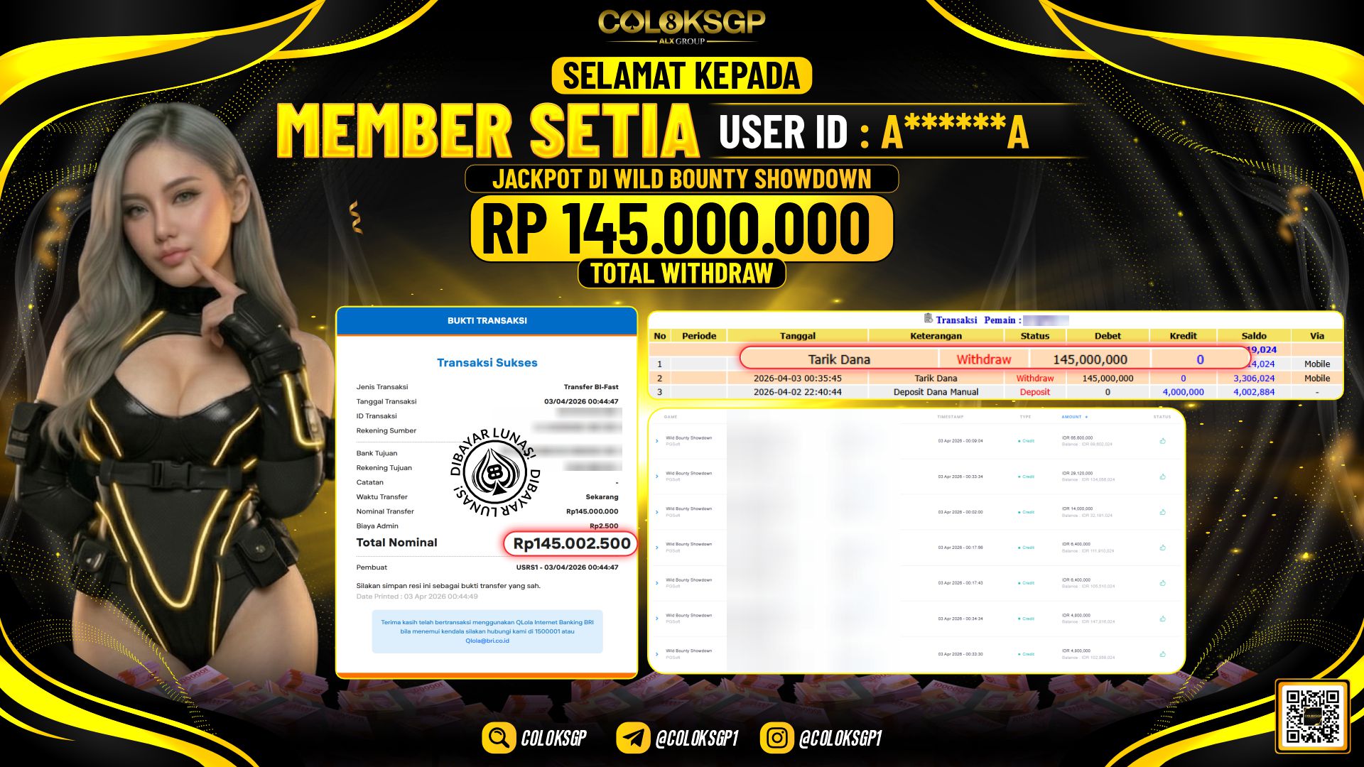 COLOKSGP JACKPOT DI PGSOFT WILD BOUNTY SHOWDOWN