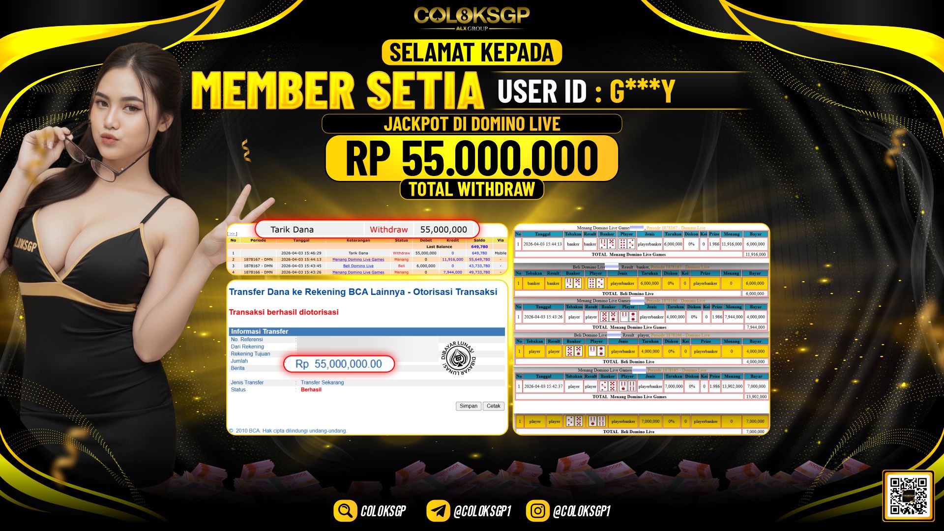 COLOKSGP JACKPOT DI IDNLIVE DOMINO LIVE
