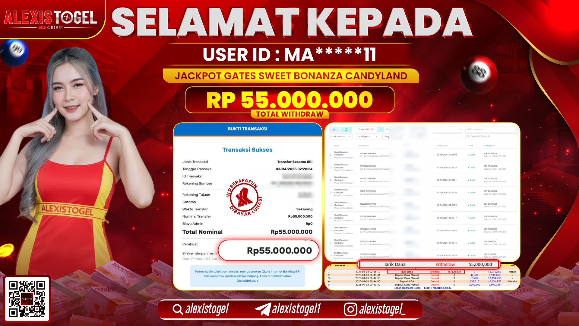 ALEXISTOGEL di Jackpot di SLOT GATES OF OLYMPUS SUPER SCATTER RP.50.000.000,- LUNAS 