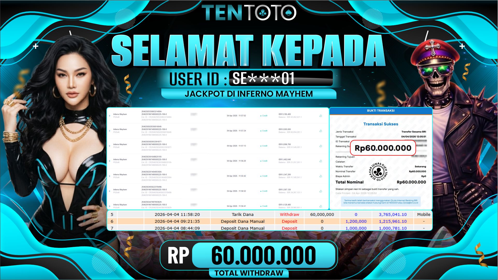 TENTOTO Inferno Mayhem Rp. 60.000.000,- LUNAS