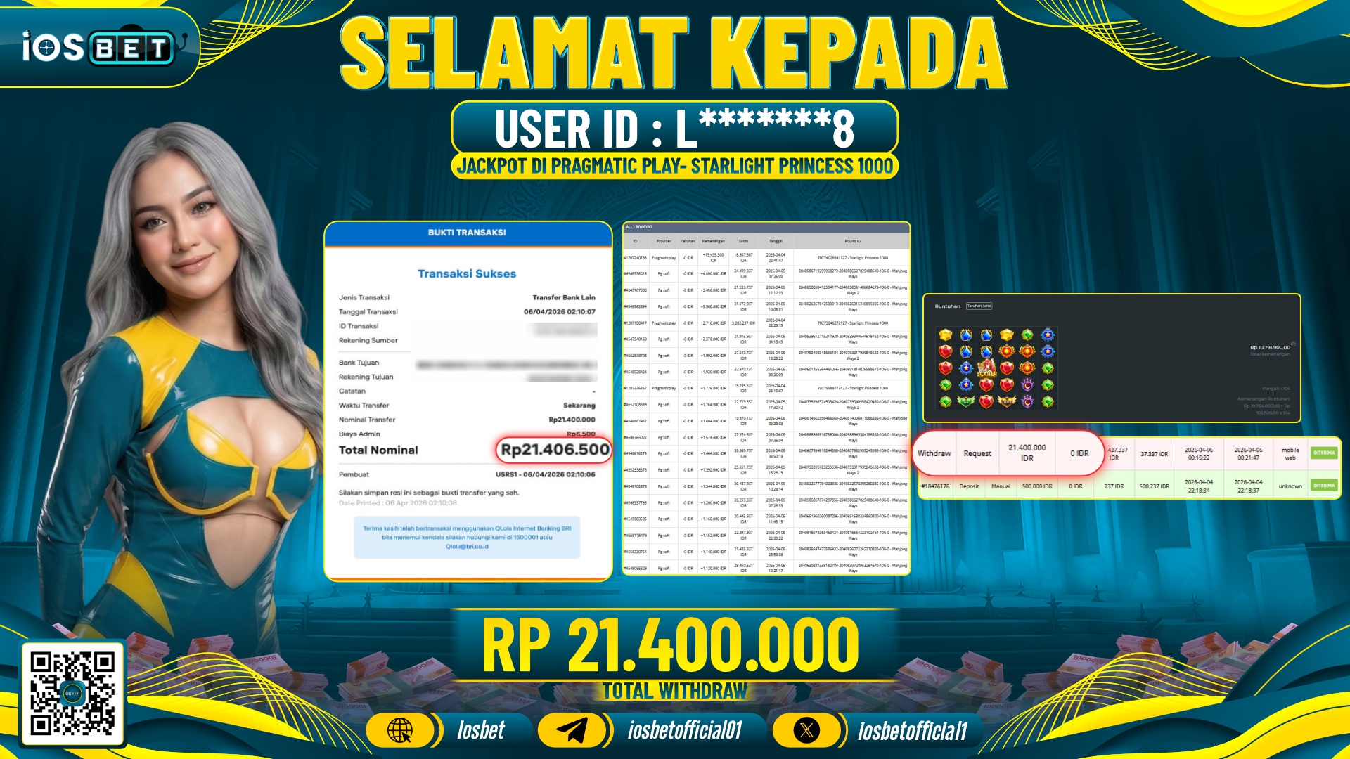 Bukti Pembayaran LUNAS SLOT GAME GACOR  Rp.21.400.000