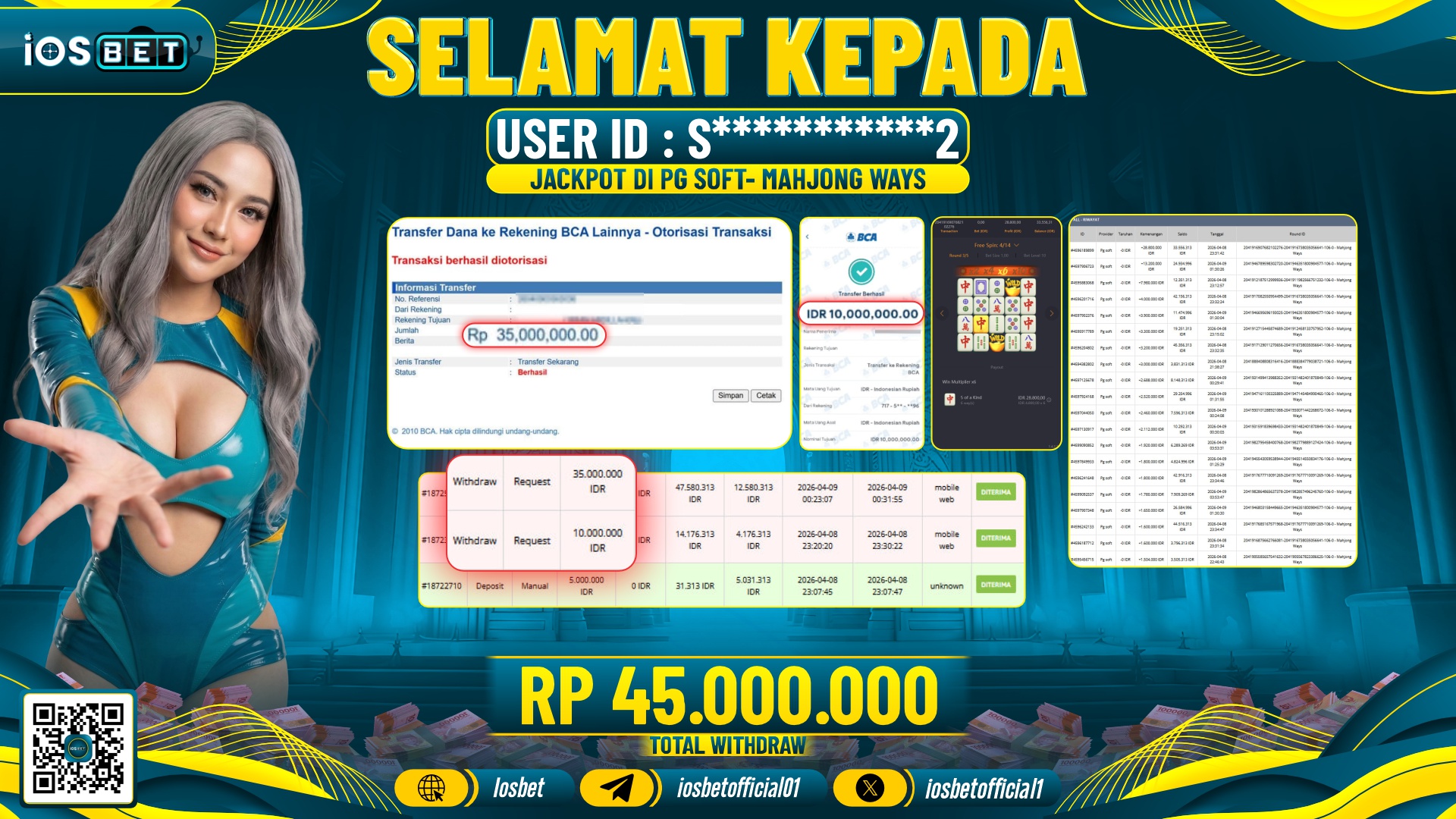 Bukti Pembayaran LUNAS SLOT GAME GACOR  Rp.45.000.000