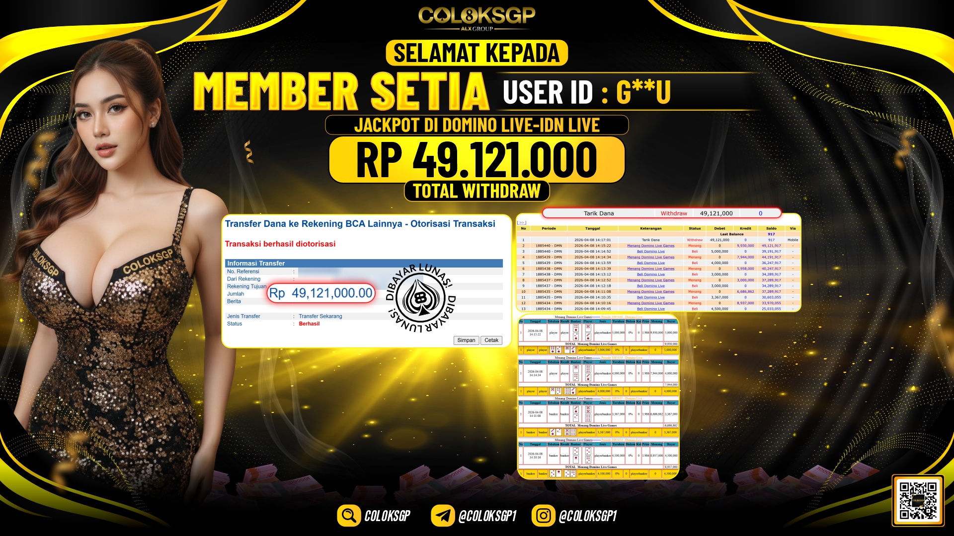 COLOKSGP JACKPOT DOMINO LIVE - IDNLIVE