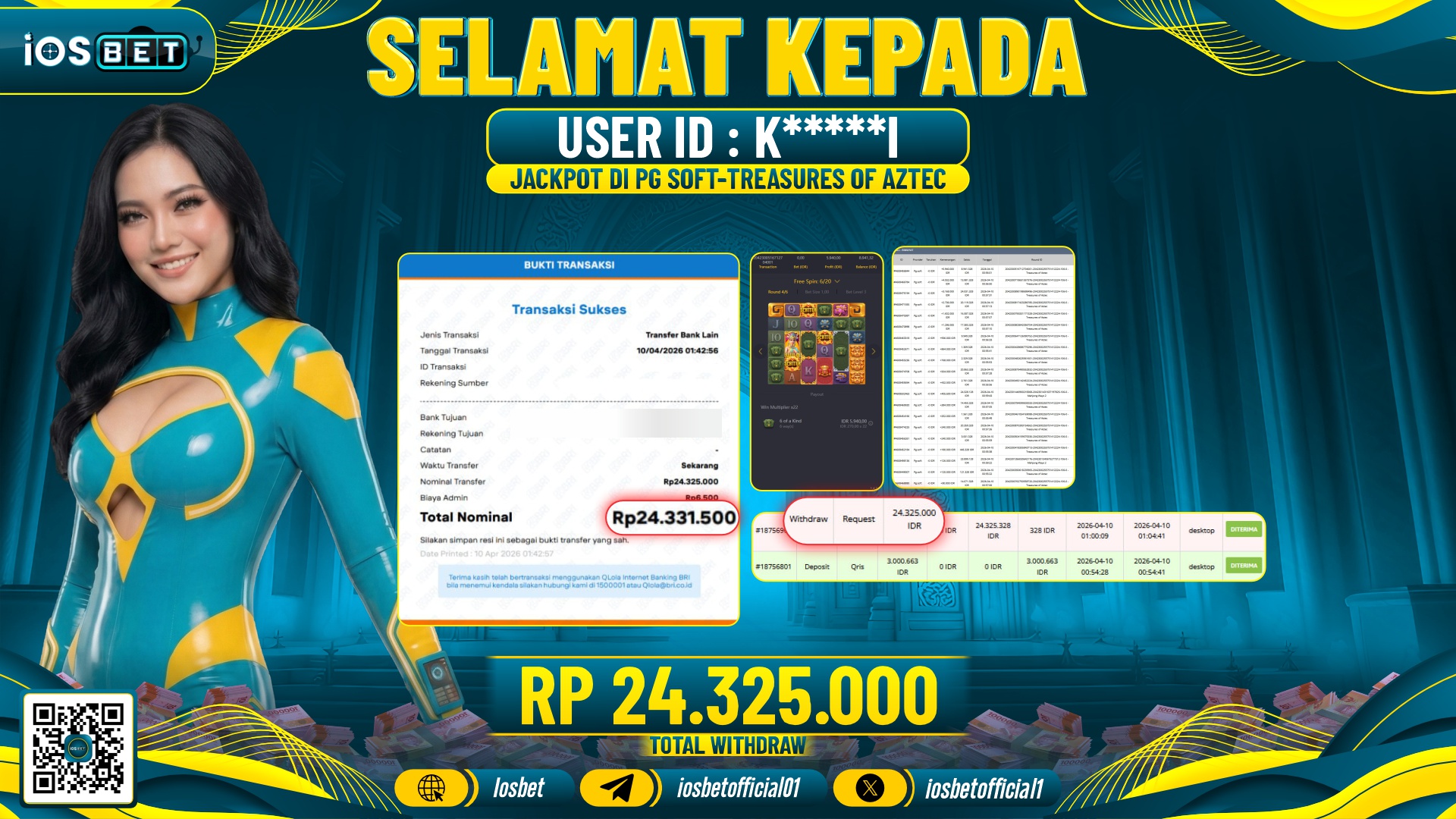 Bukti Pembayaran LUNAS SLOT GAME GACOR  Rp.24.325.000