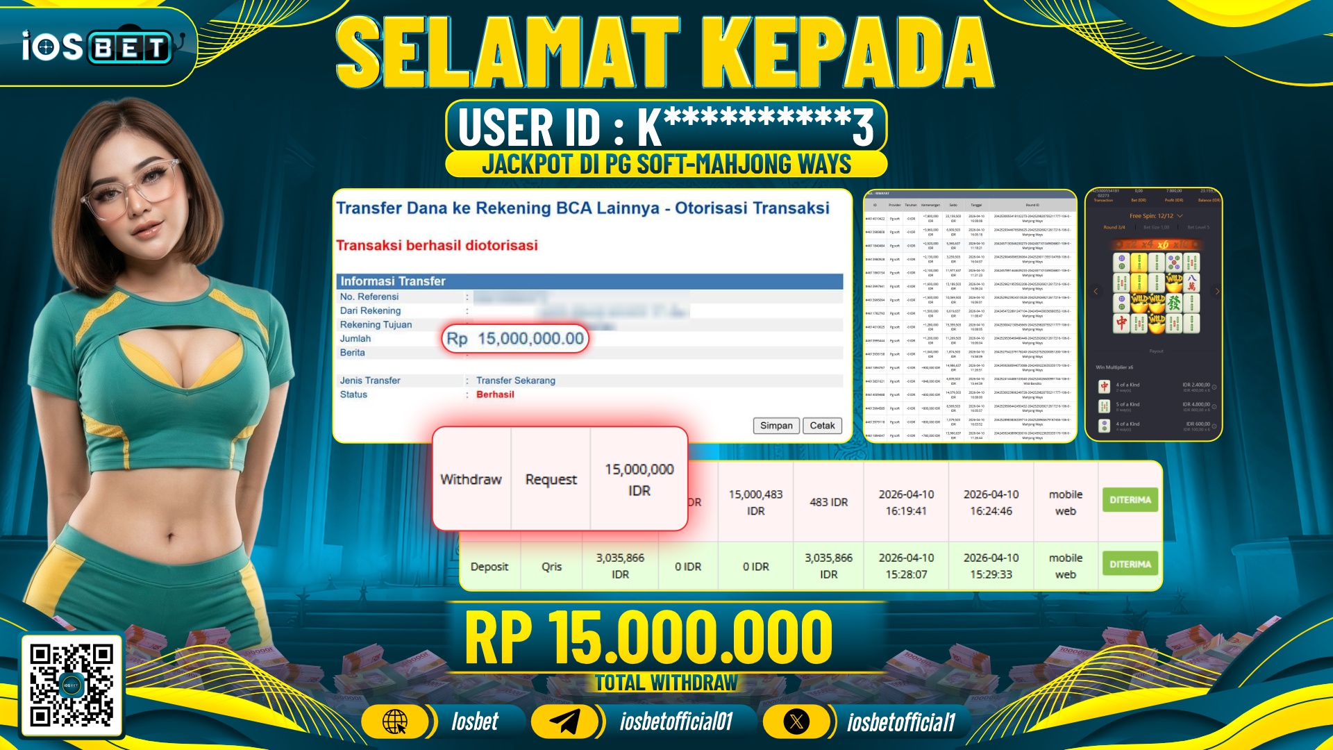 Bukti Pembayaran LUNAS SLOT GAME GACOR  Rp.15.000.000