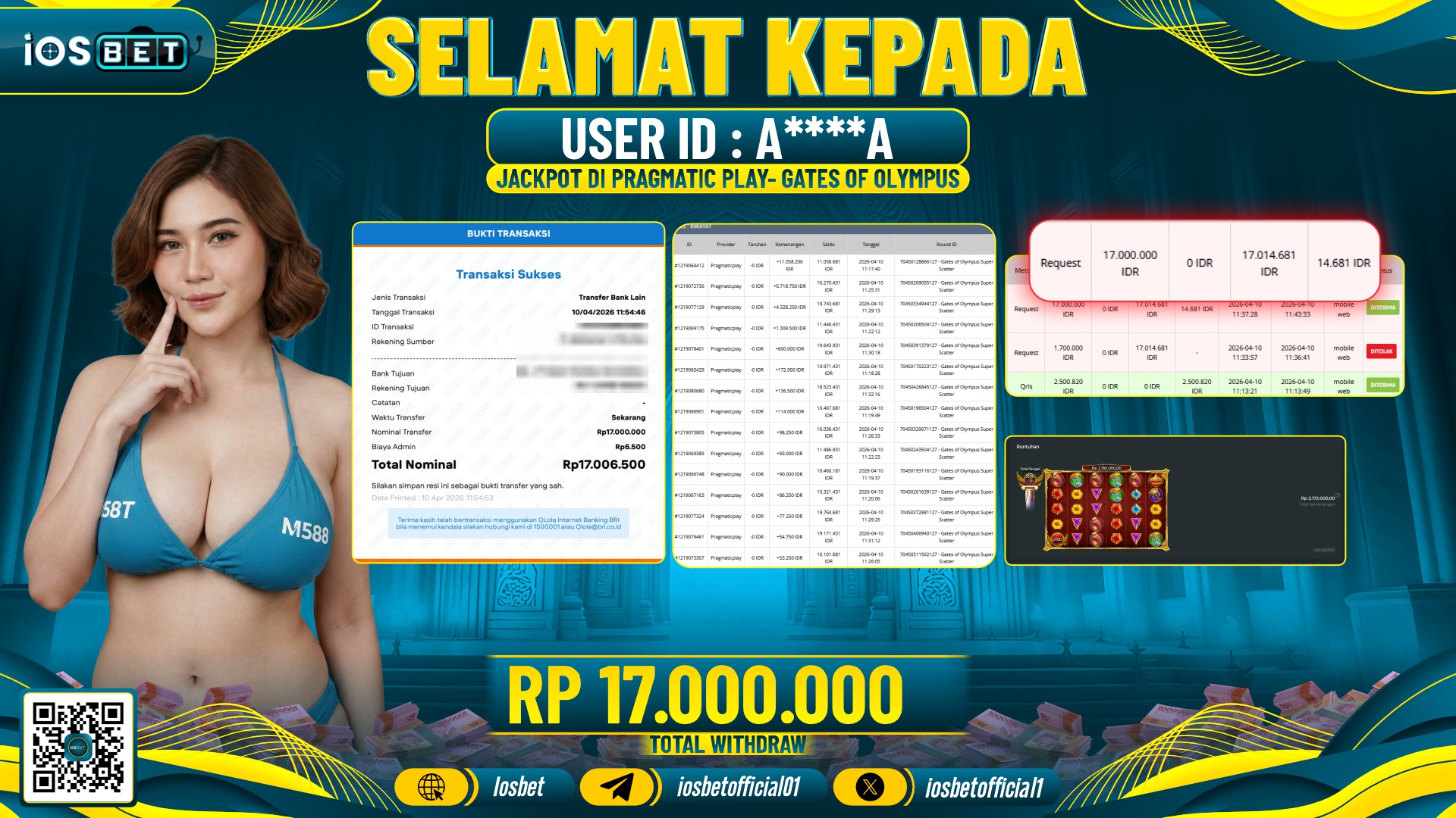 Bukti Pembayaran LUNAS SLOT GAME GACOR  Rp.17.000.000