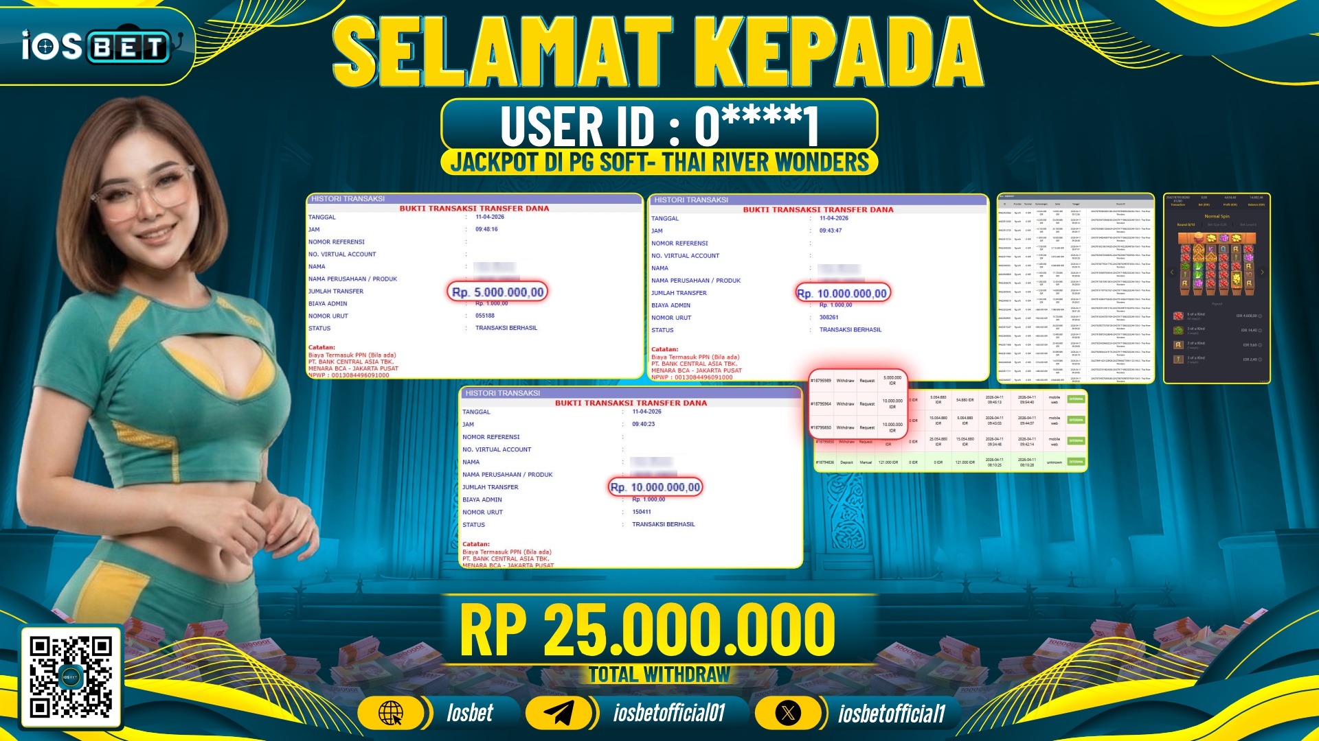 Bukti Pembayaran LUNAS SLOT GAME GACOR  Rp.25.000.000