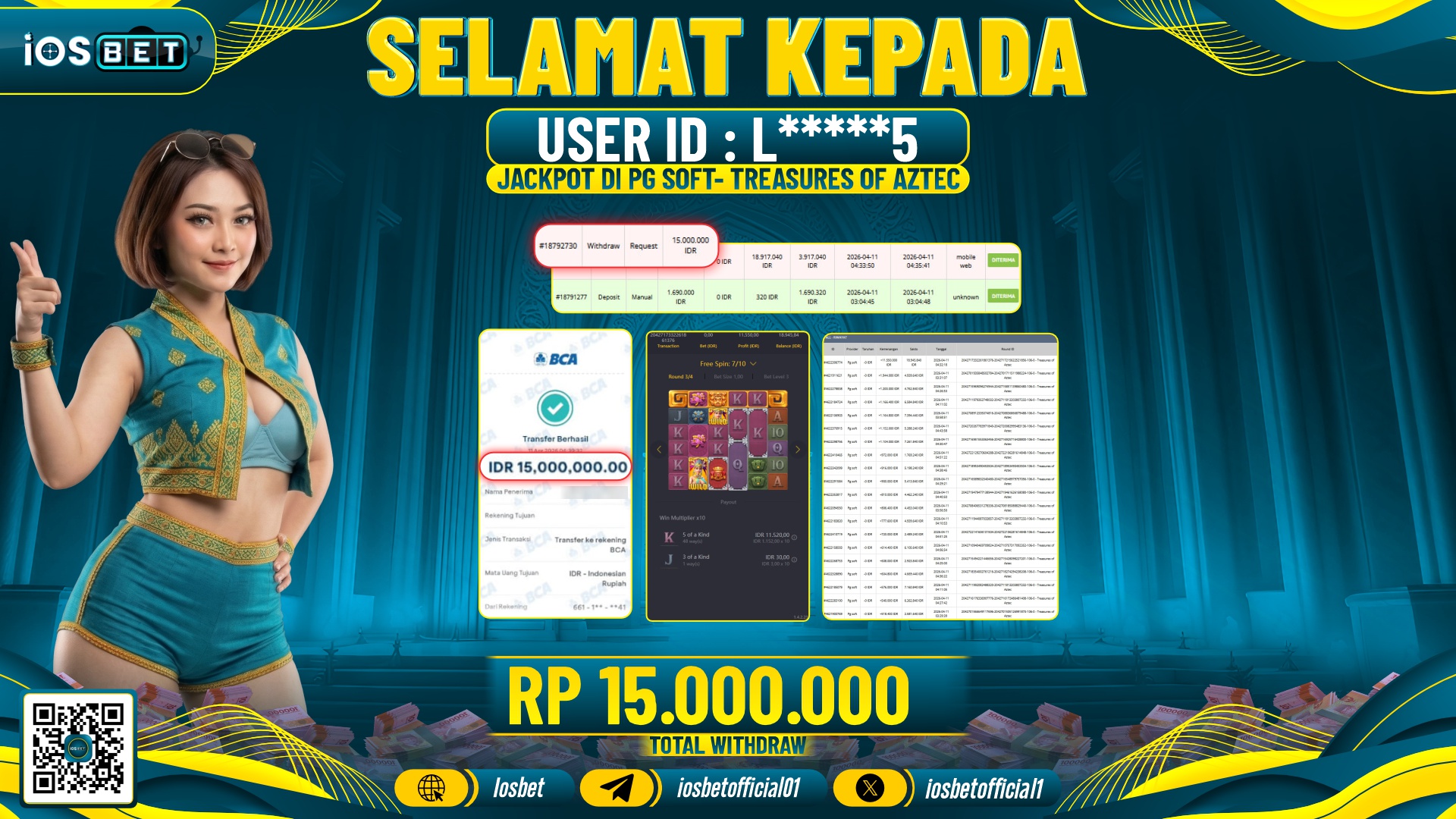 Bukti Pembayaran LUNAS SLOT GAME GACOR  Rp.15.000.000
