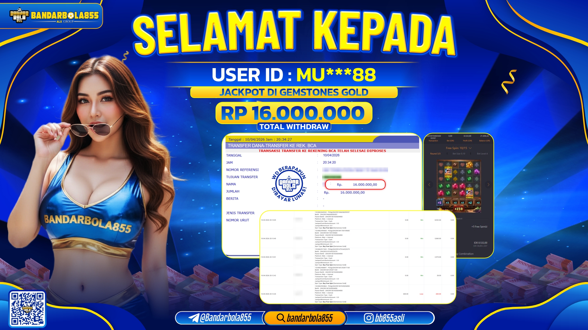 🎖 JACKPOT BANDARBOLA855 DI GEMSTONES GOLD Rp16.000.000🎖