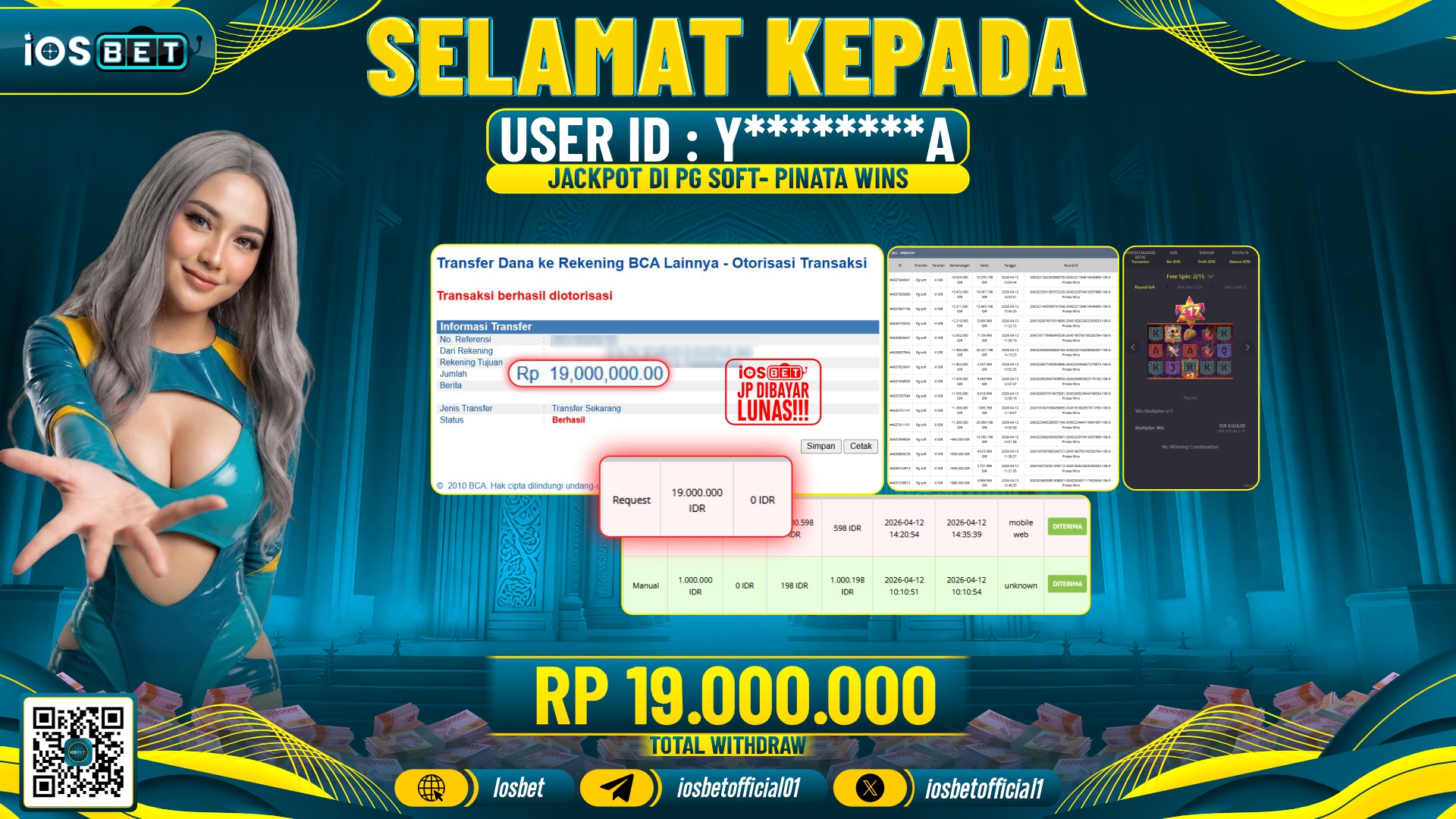 Bukti Pembayaran LUNAS SLOT GAME GACOR Rp.19.000.000,-