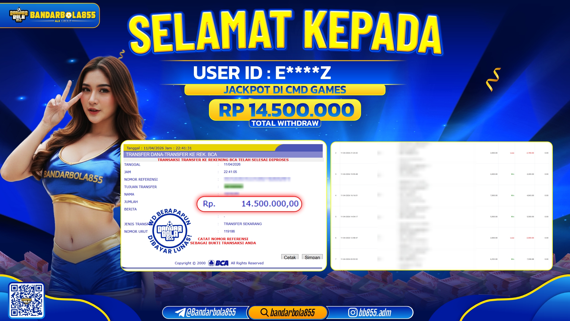 🎖 JACKPOT BANDARBOLA855 CMD Rp14.500.000🎖