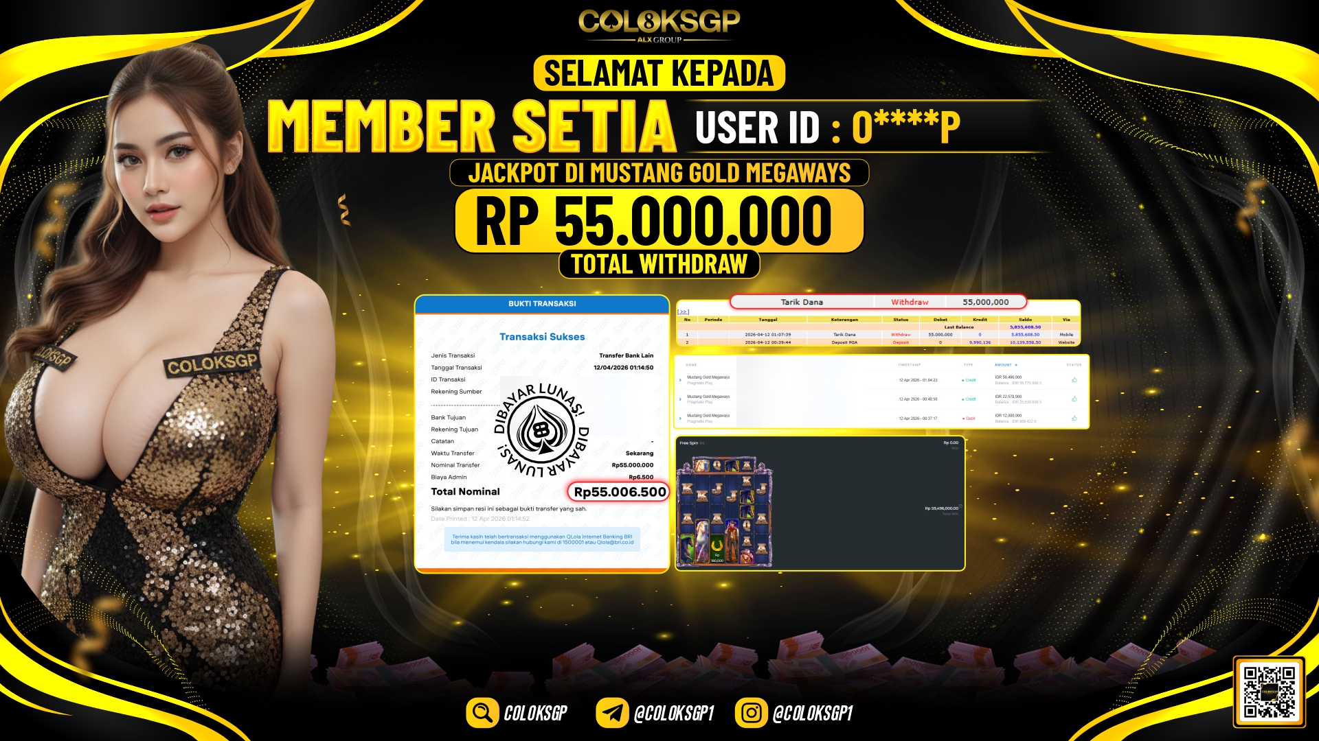 COLOKSGP JACKPOT PRAGMATIC PLAY - MUSTANG GOLD MEGAWAYS