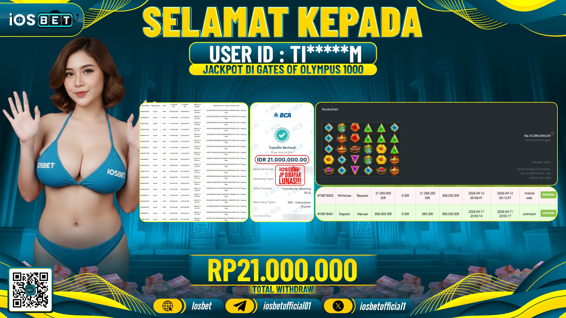 Bukti Pembayaran LUNAS SLOT GAME GACOR Rp.21.000.000,-