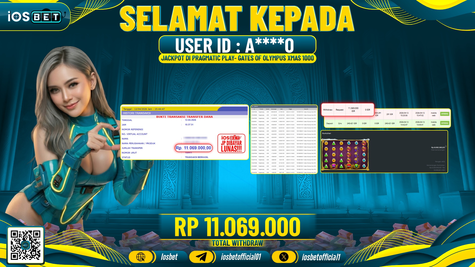 Bukti Pembayaran LUNAS SLOT GAME GACOR Rp.11.069.000,-