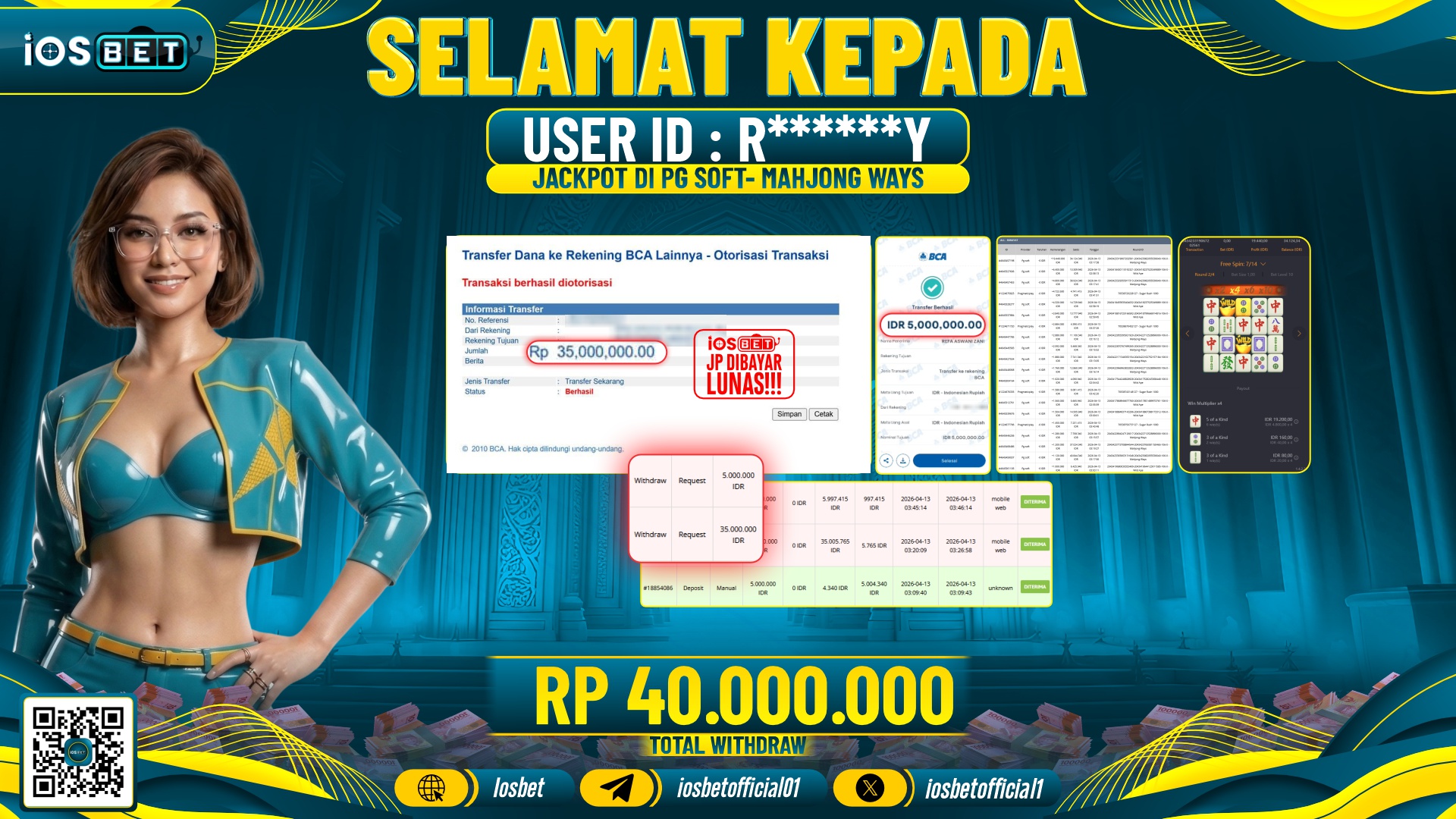 Bukti Pembayaran LUNAS SLOT GAME GACOR  Rp.40.000.000.