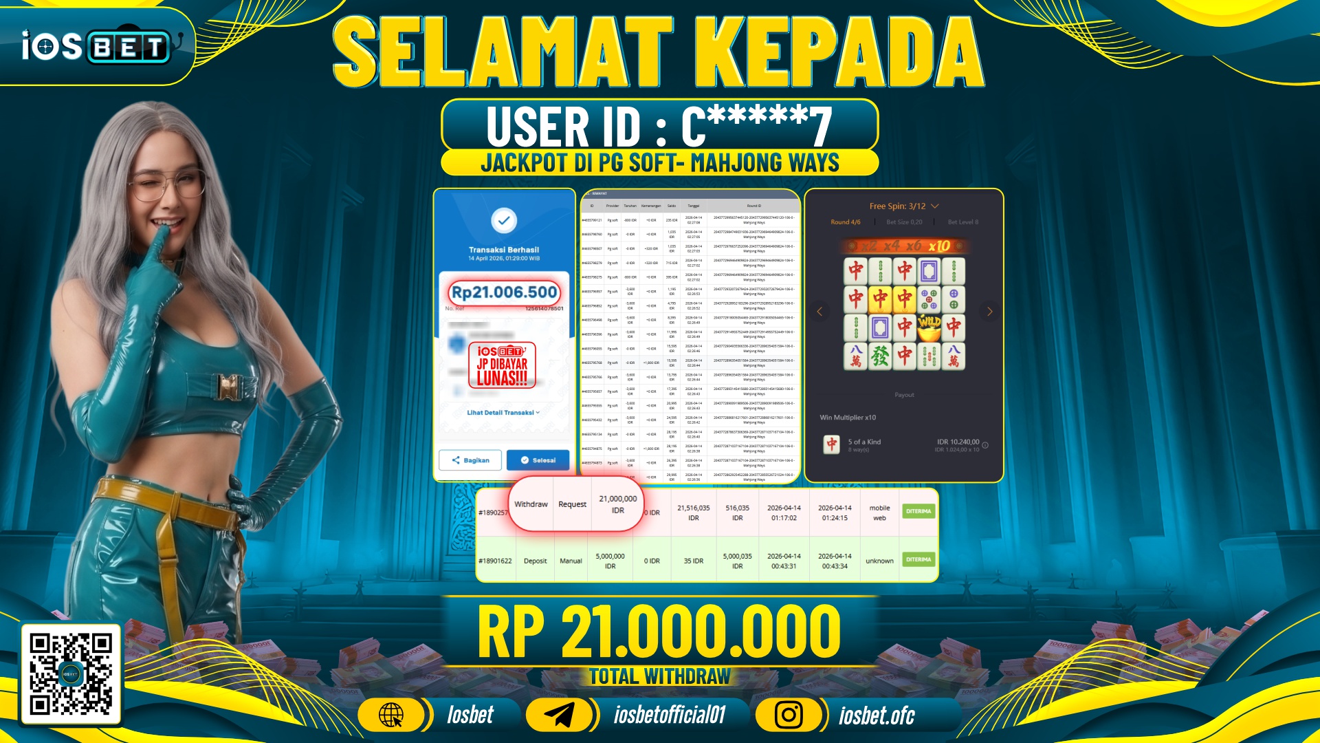 Bukti Pembayaran LUNAS SLOT GAME GACOR  Rp.21.000.000.