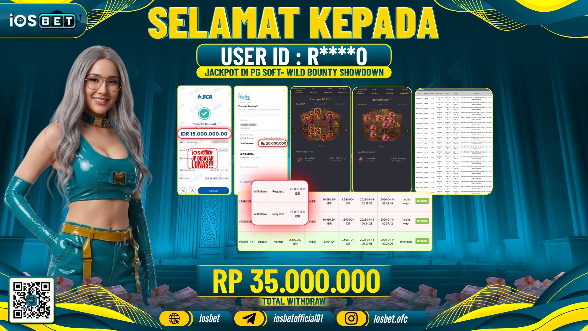 Bukti Pembayaran LUNAS SLOT GAME GACOR  Rp.35.000.000.