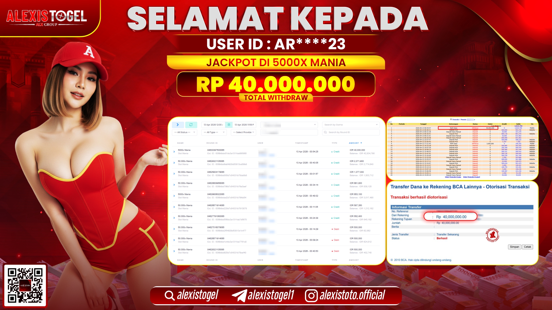 ALEXISTOGEL di Jackpot di SLOT GAME 5000X MANIA RP.40.000.000,- LUNAS 