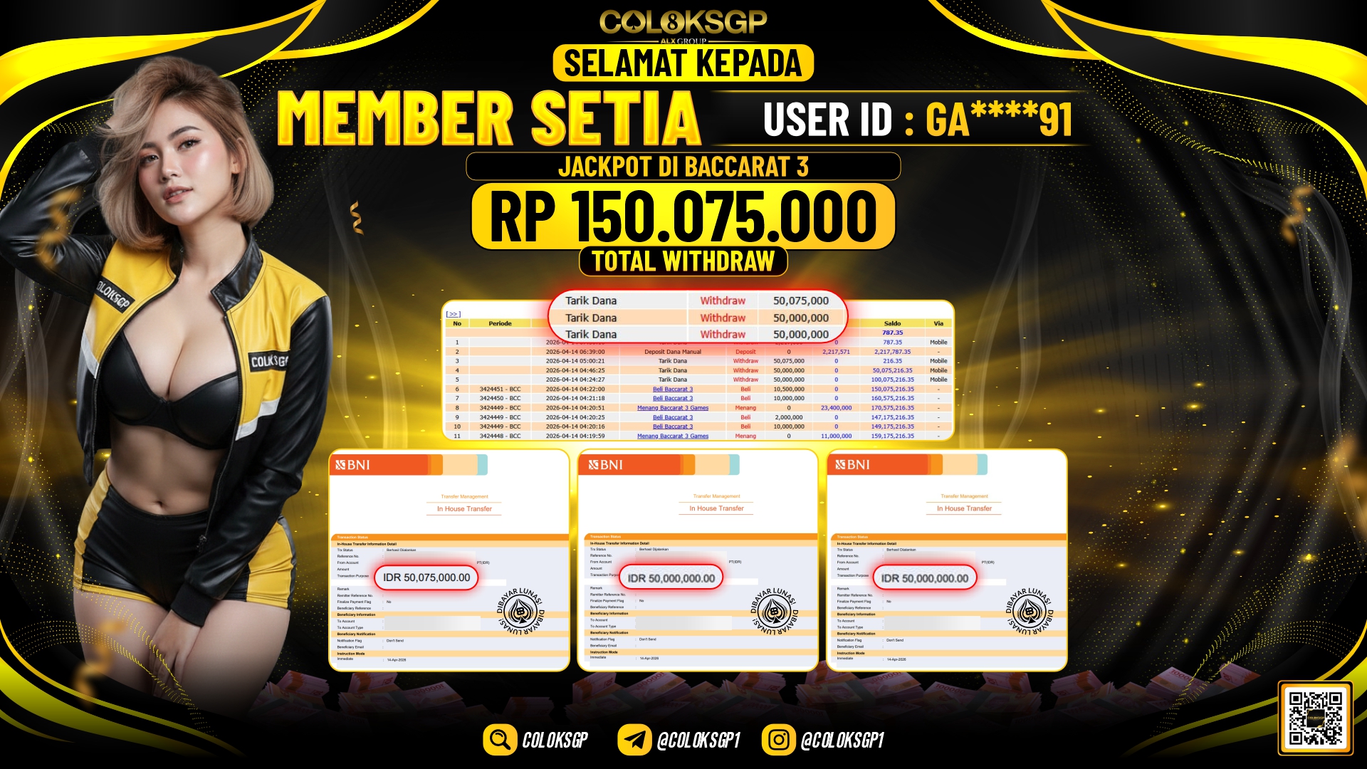 COLOKSGP JACKPOT LIVE GAMES - BACCARAT 3