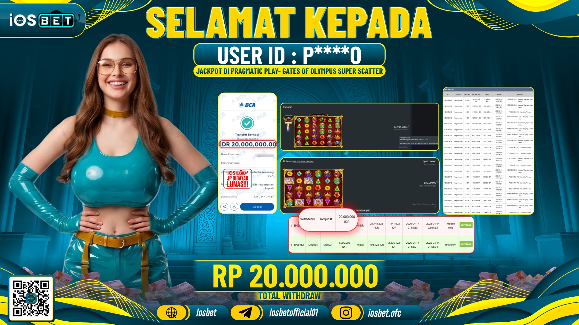 Bukti Pembayaran LUNAS SLOT GAME GACOR  Rp.20.000.000.