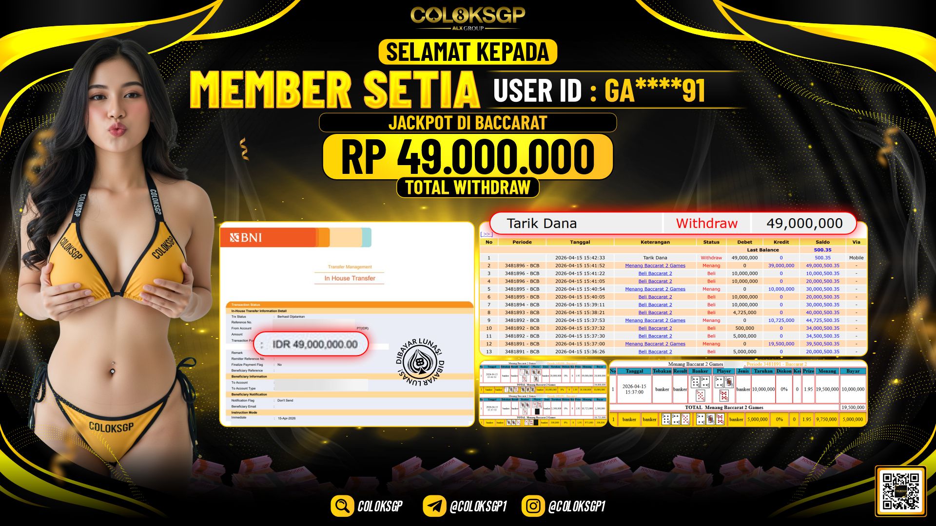 COLOKSGP JACKPOT IDNLIVE - BACCARAT