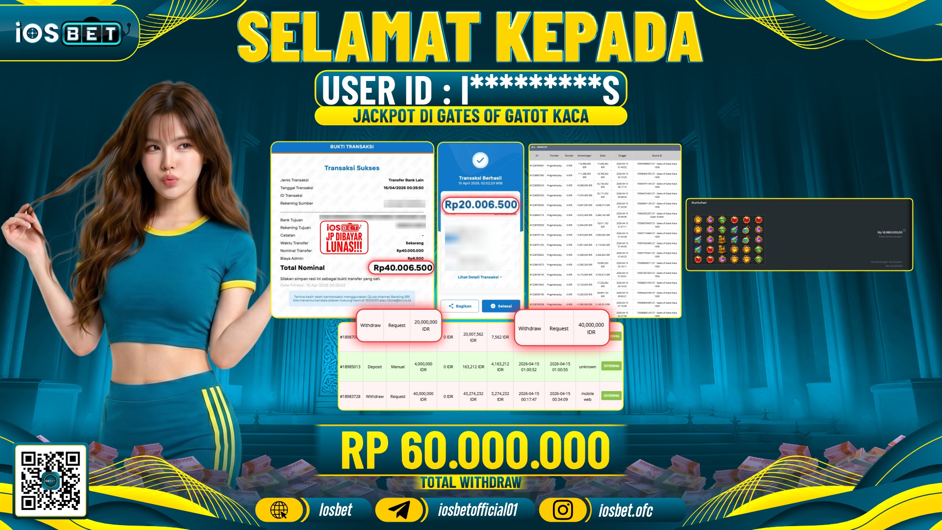 Bukti Pembayaran LUNAS SLOT GAME GACOR  Rp.60.000.000