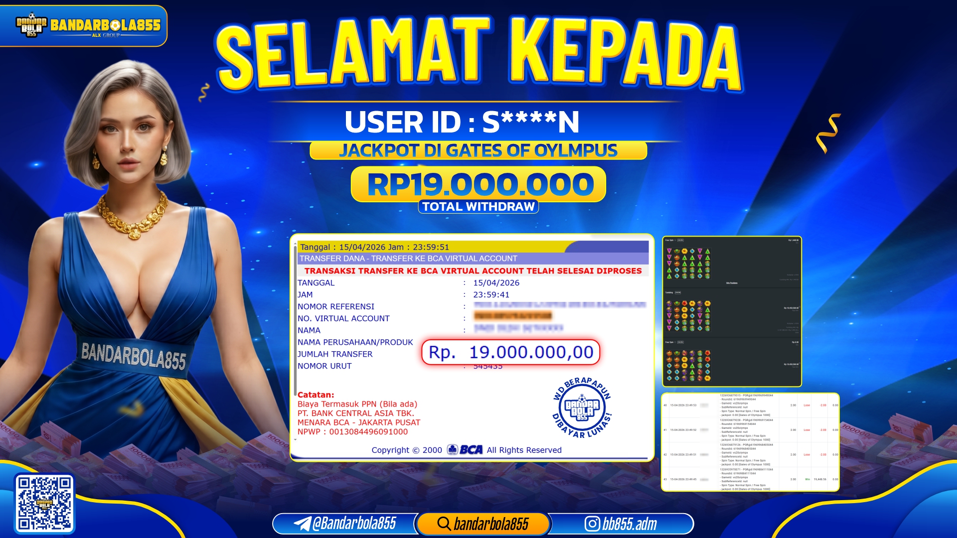 🎖 JACKPOT BANDARBOLA855 DI GATES OF OLYMPUS Rp19.000.000🎖