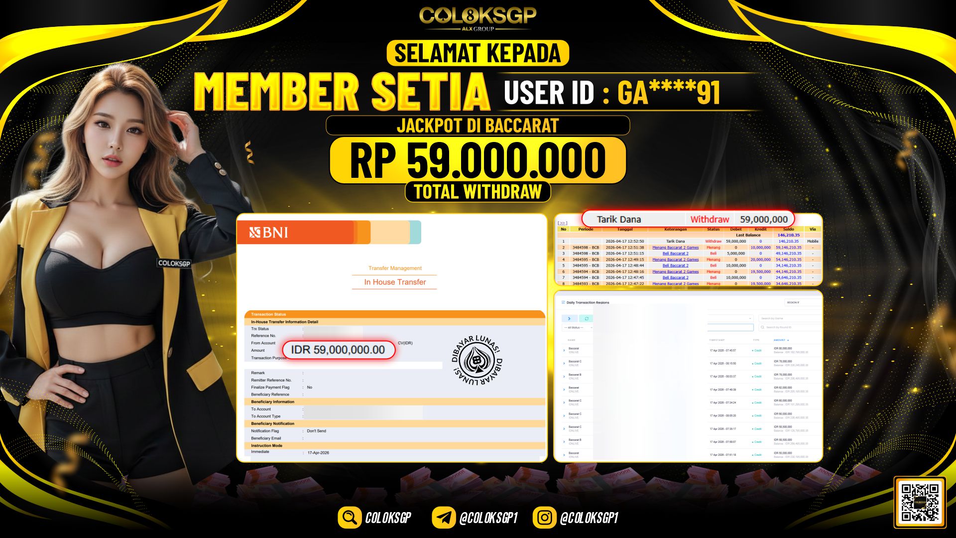 COLOKSGP JACKPOT IDNLIVE - BACCARAT