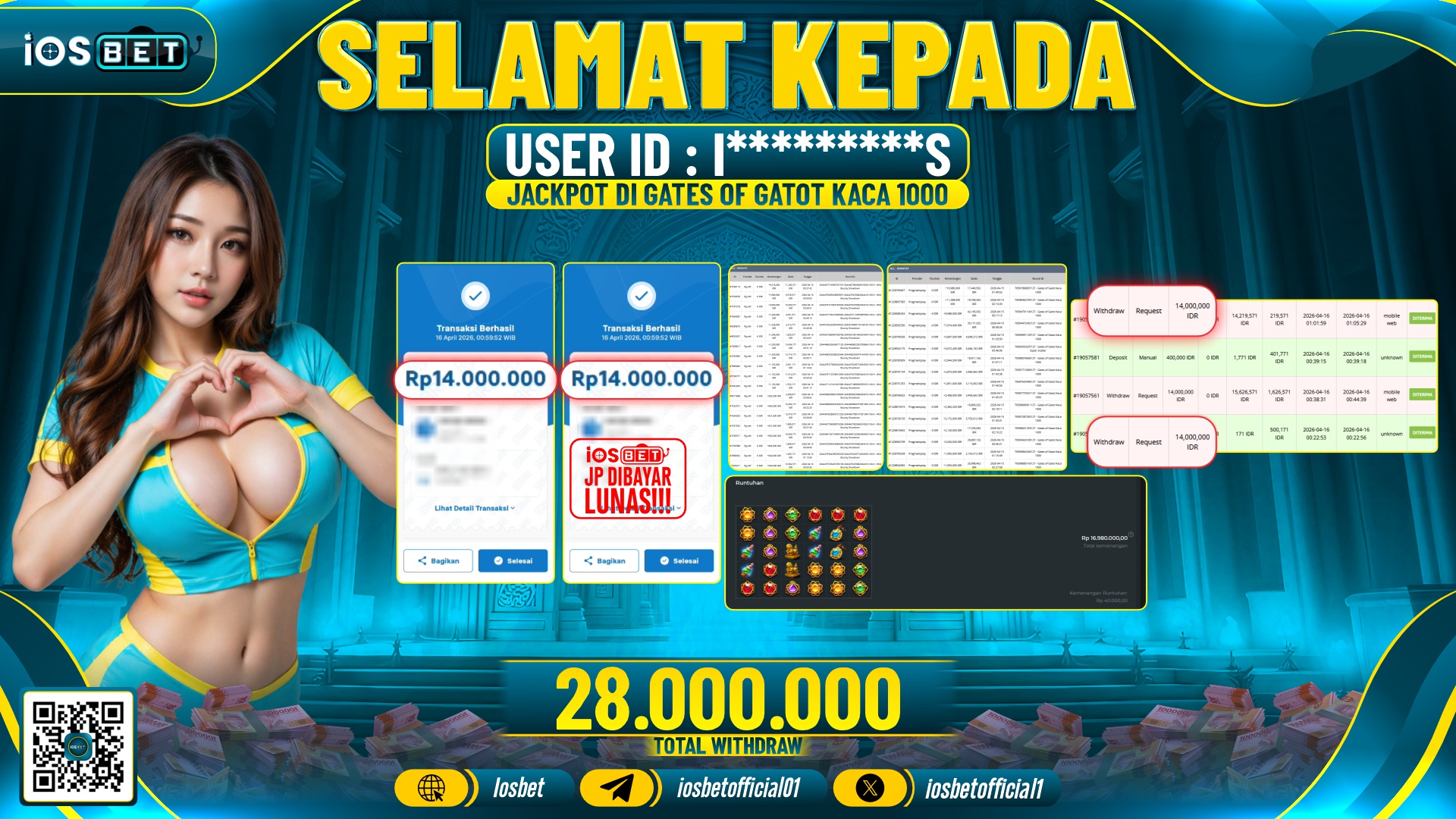 Bukti Pembayaran LUNAS SLOT GAME GACOR  Rp.28.000.000