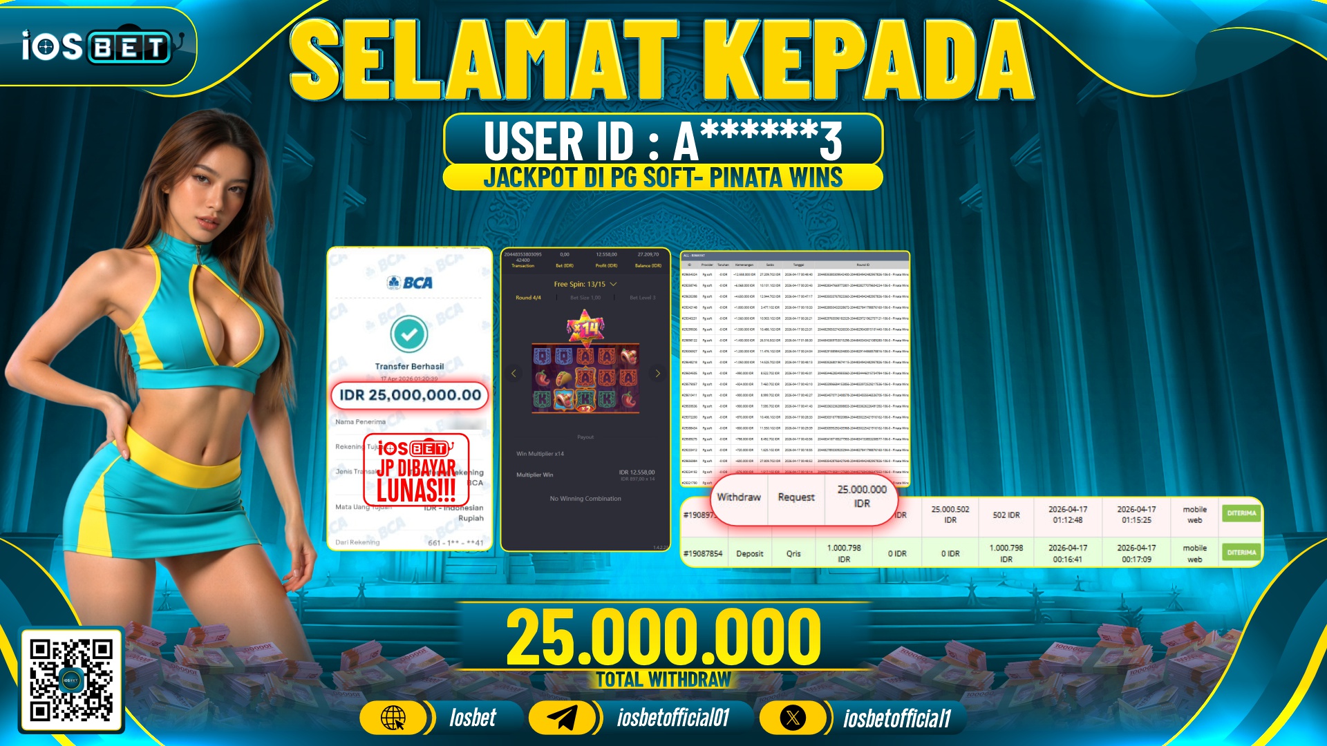 Bukti Pembayaran LUNAS SLOT GAME GACOR  Rp.25.000.000