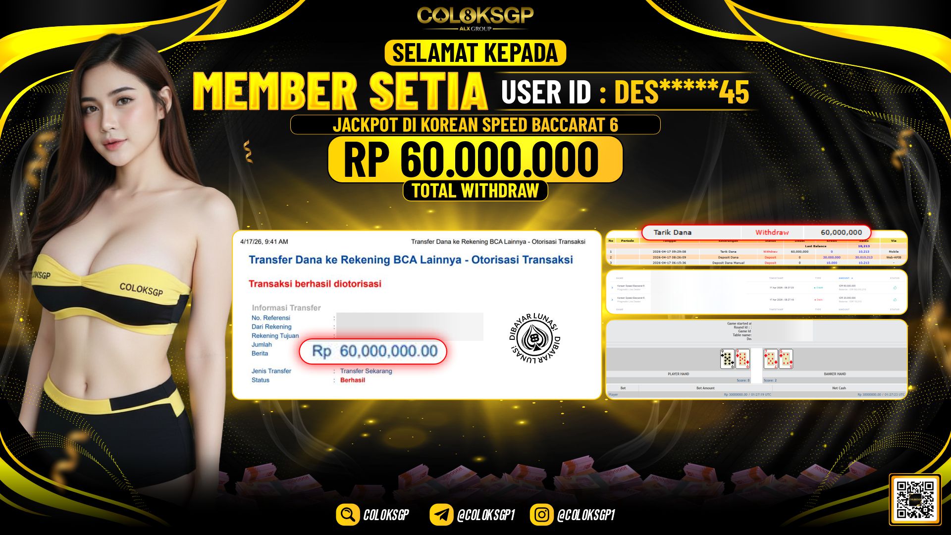 COLOKSGP JACKPOT PRAGMATIC LIVE DEALER - SPEED BACCARAT 6