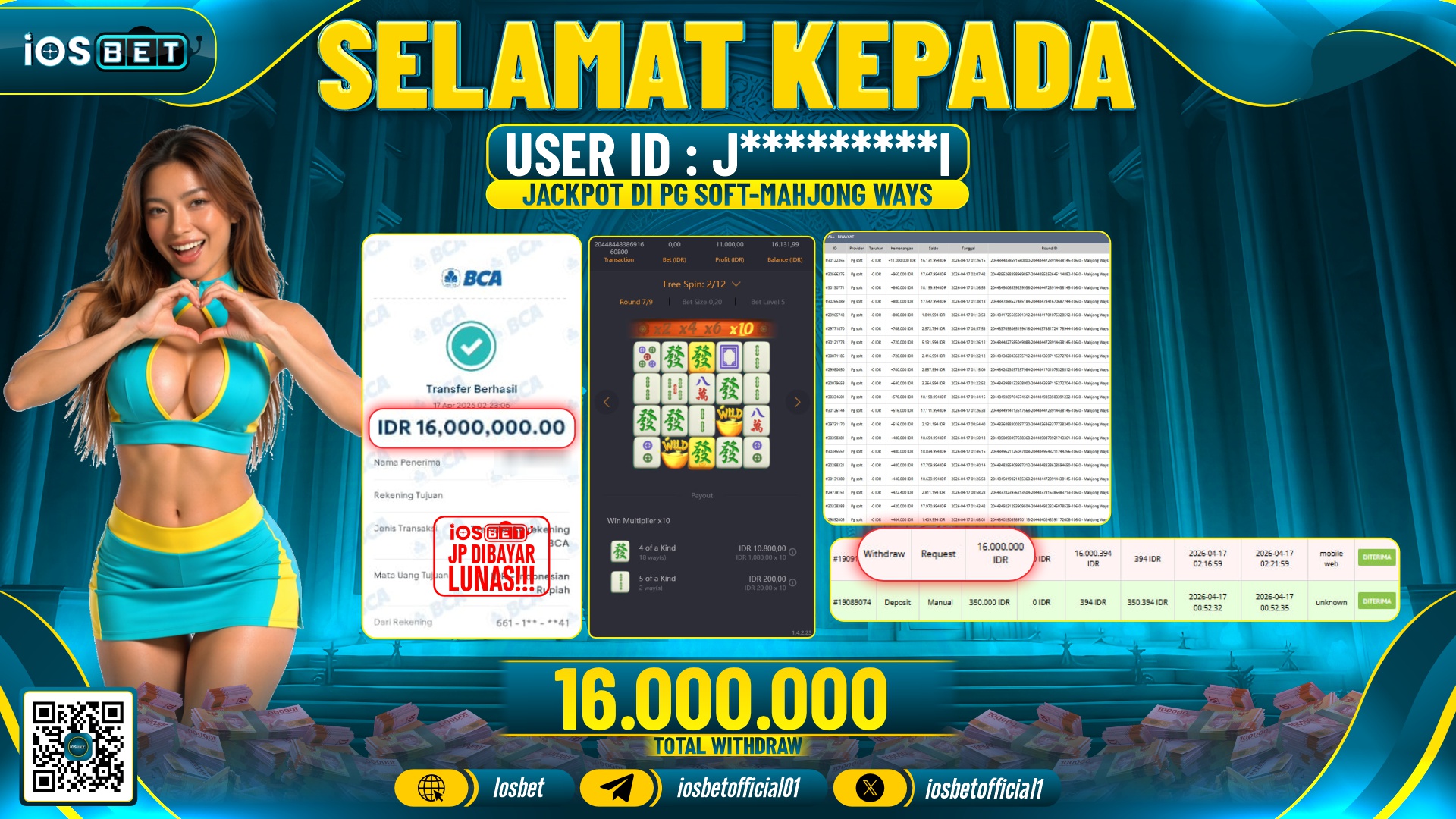 Bukti Pembayaran LUNAS SLOT GAME GACOR  Rp.16.000.000