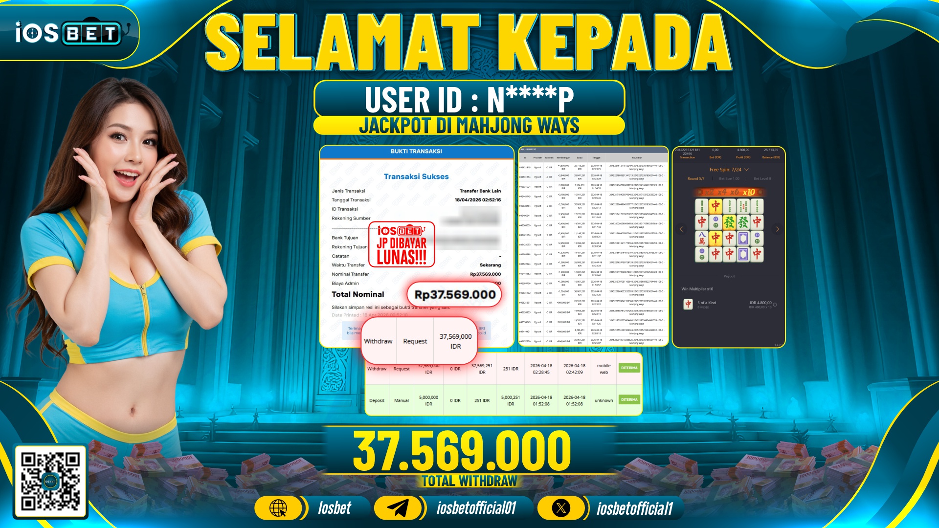 Bukti Pembayaran LUNAS SLOT GAME GACOR  Rp.37.569.000