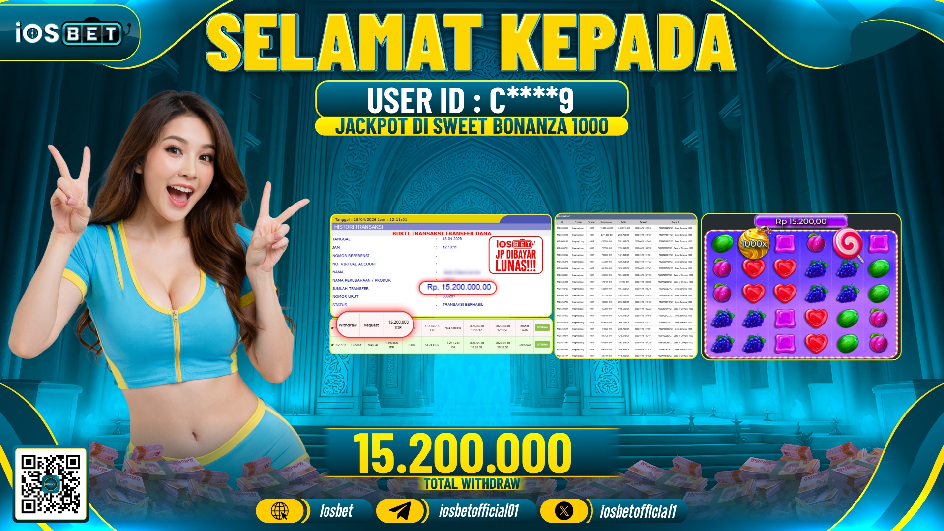 Bukti Pembayaran LUNAS SLOT GAME GACOR  Rp.15.200.000