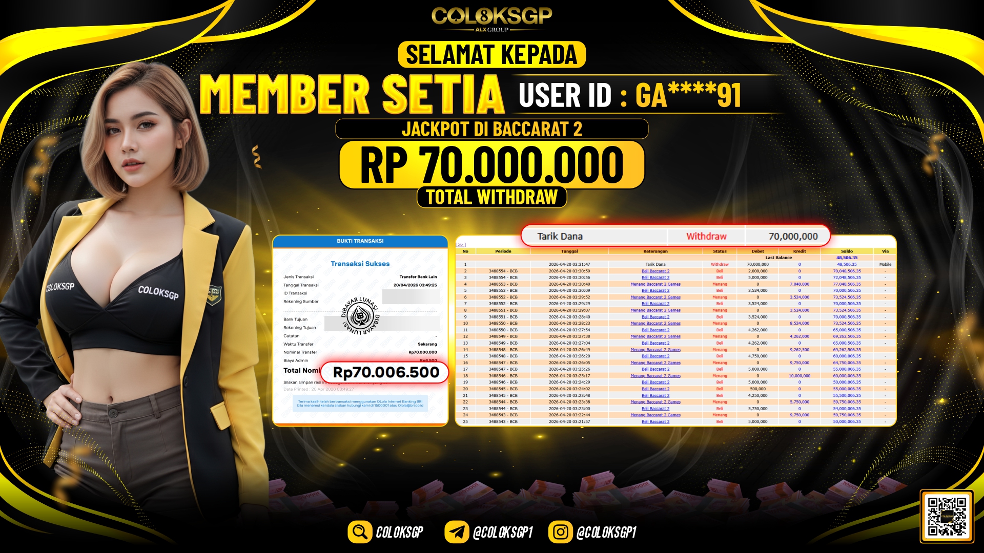 COLOKSGP JACKPOT LIVE GAMES - BACCARAT 2