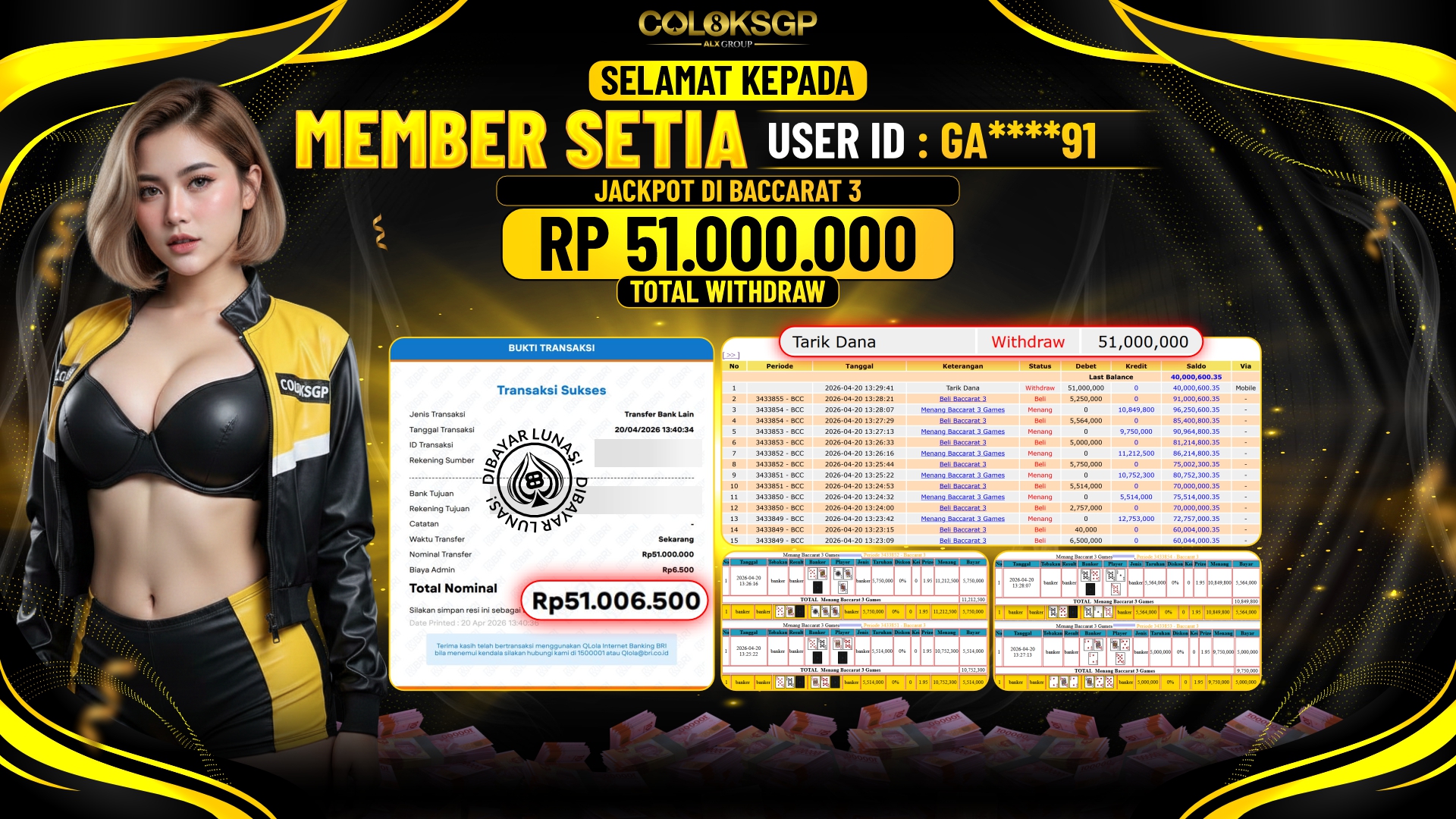 COLOKSGP JACKPOT LIVE GAMES - BACCARAT 3