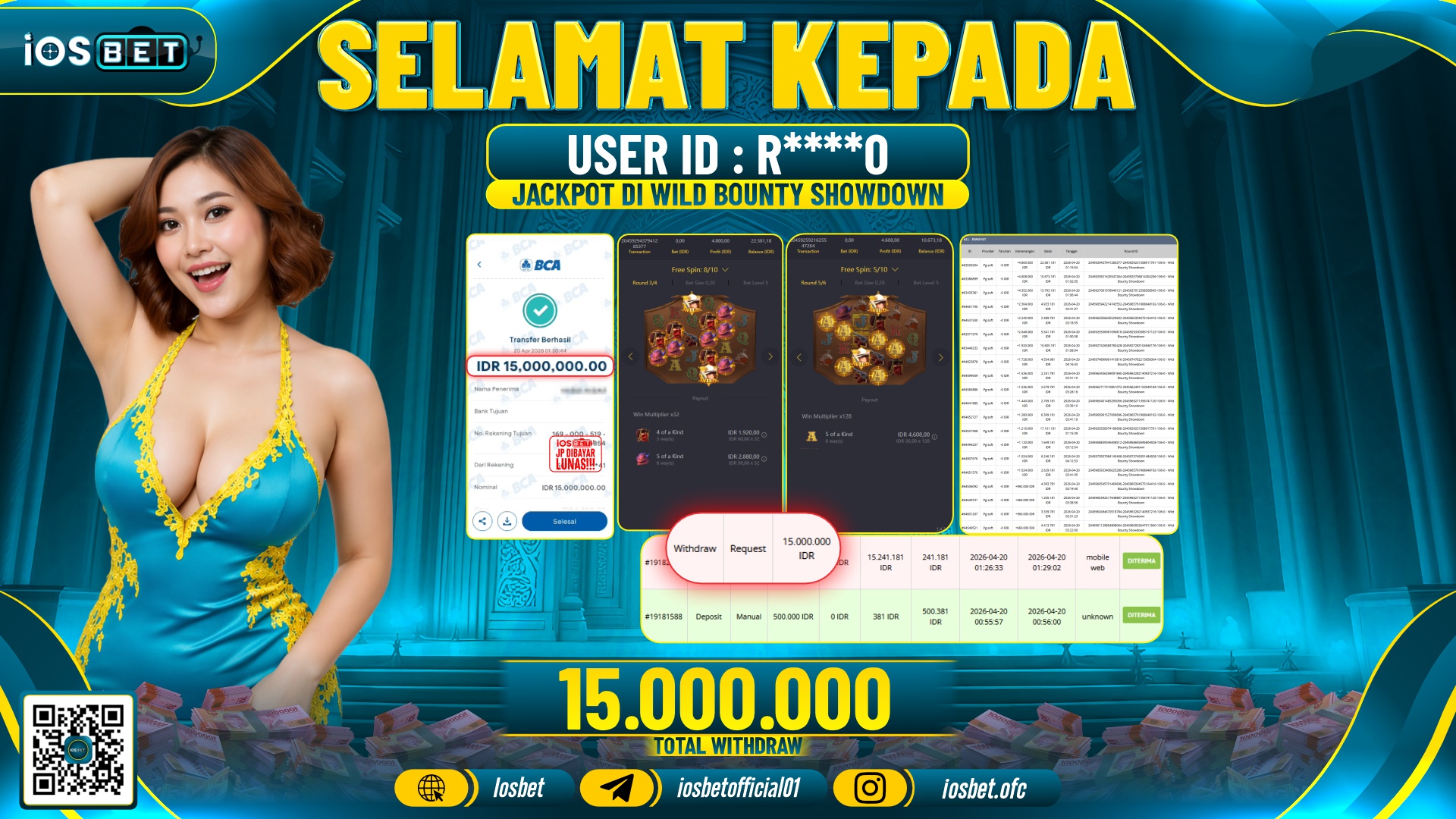 Bukti Pembayaran LUNAS SLOT GAME GACOR  Rp.15.000.000