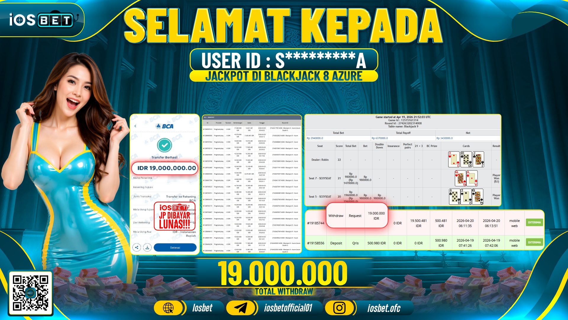 Bukti Pembayaran LUNAS LIVE GAME GACOR  Rp.19.000.000