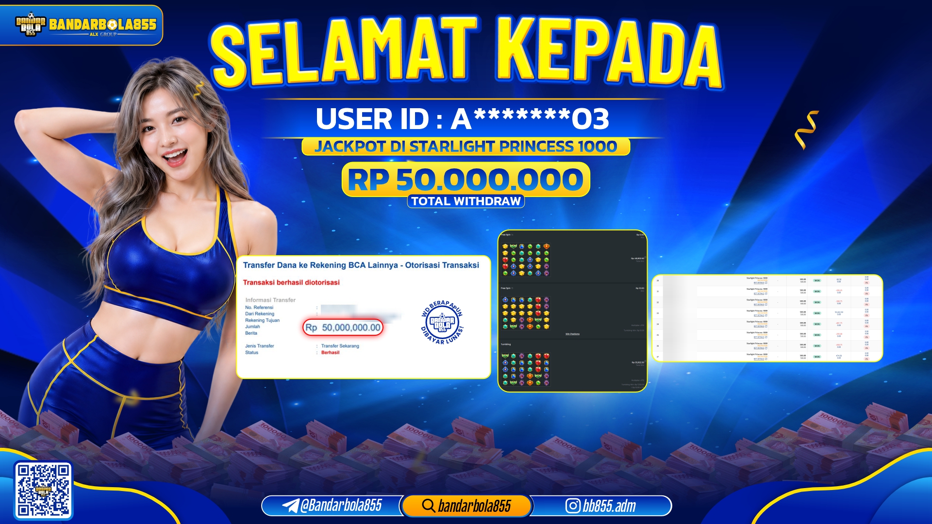 🎖 JACKPOT BANDARBOLA855 DI STARLIGHT PRINCESS 1000 Rp50.000.000🎖