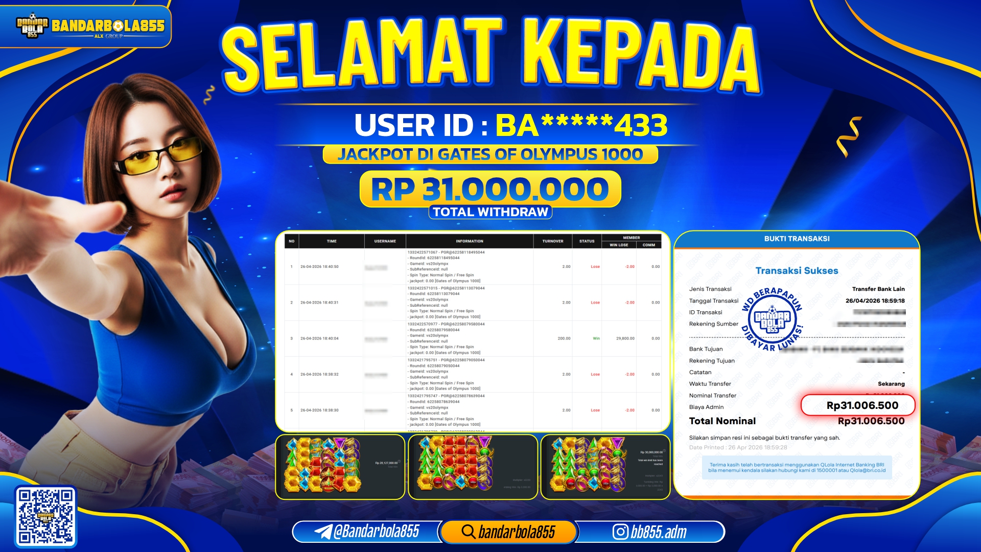 🎖-jackpot-bandarbola855-di-gates-of-olympus-1000-rp31000000🎖-08-25-27-2026-04-26
