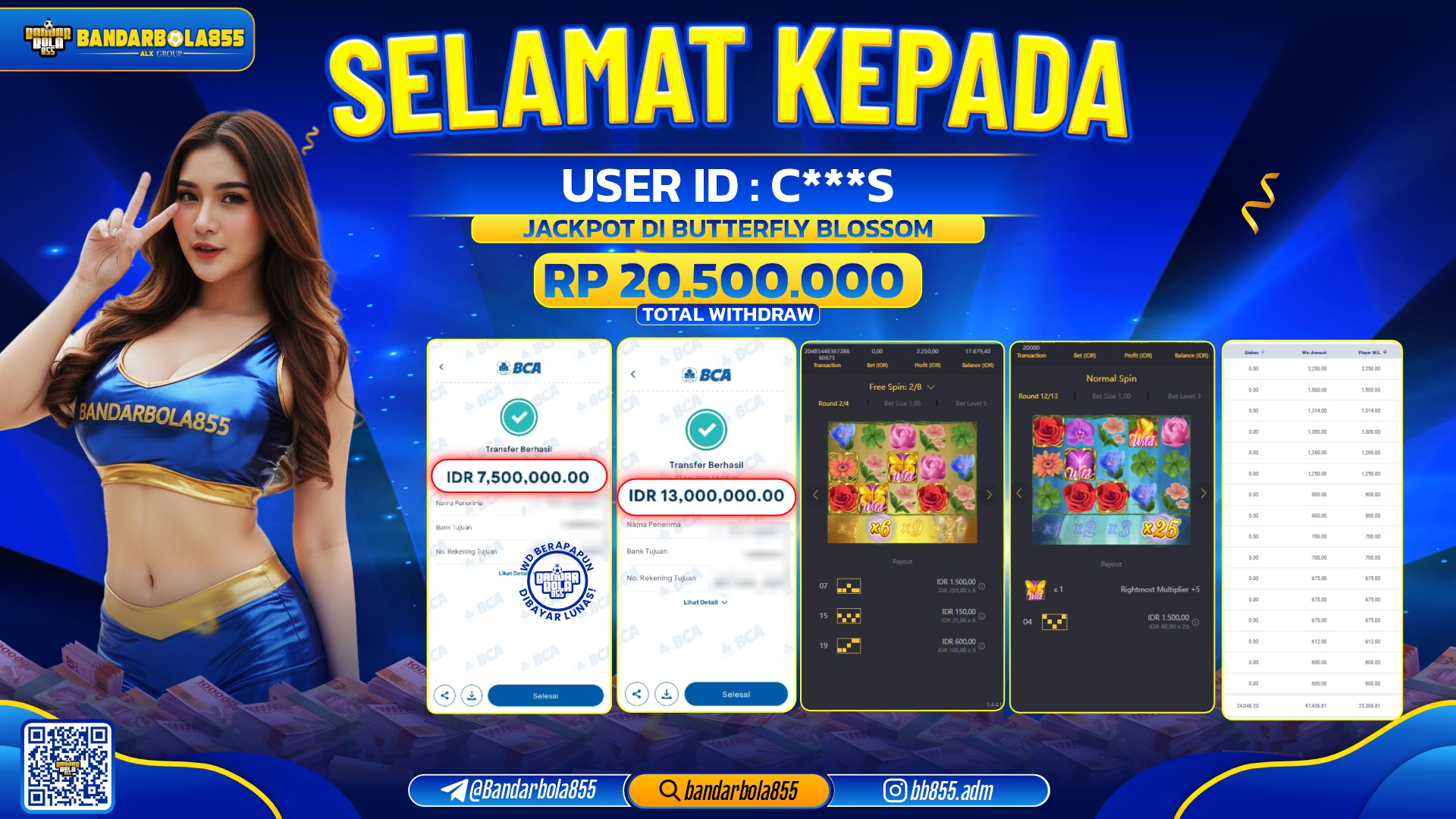 🎖 JACKPOT BANDARBOLA855 DI BUTTERFLY BLOSSOM Rp20.500.000🎖