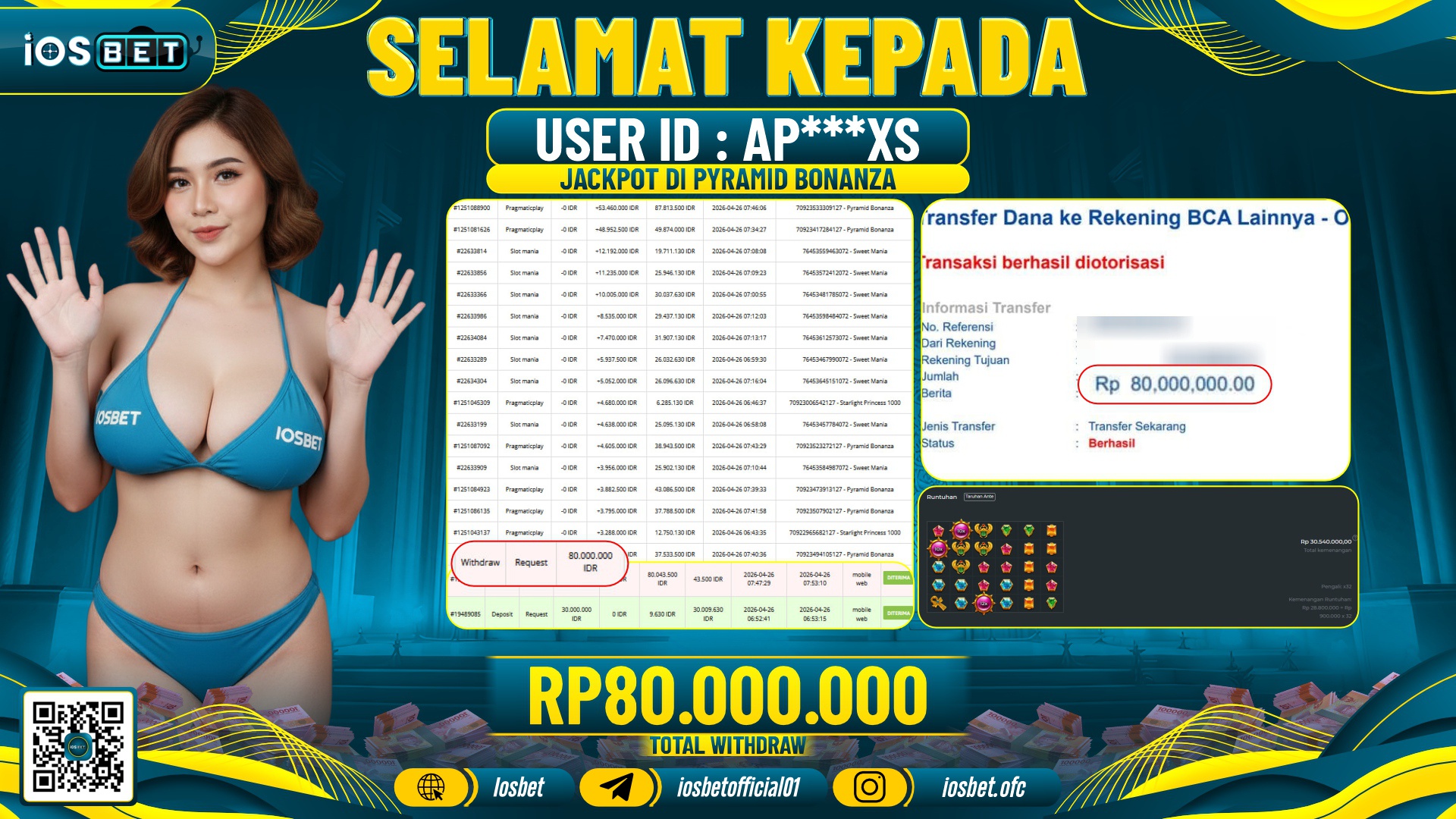 Bukti Pembayaran LUNAS SLOT GAME GACOR  Rp.80.000.000