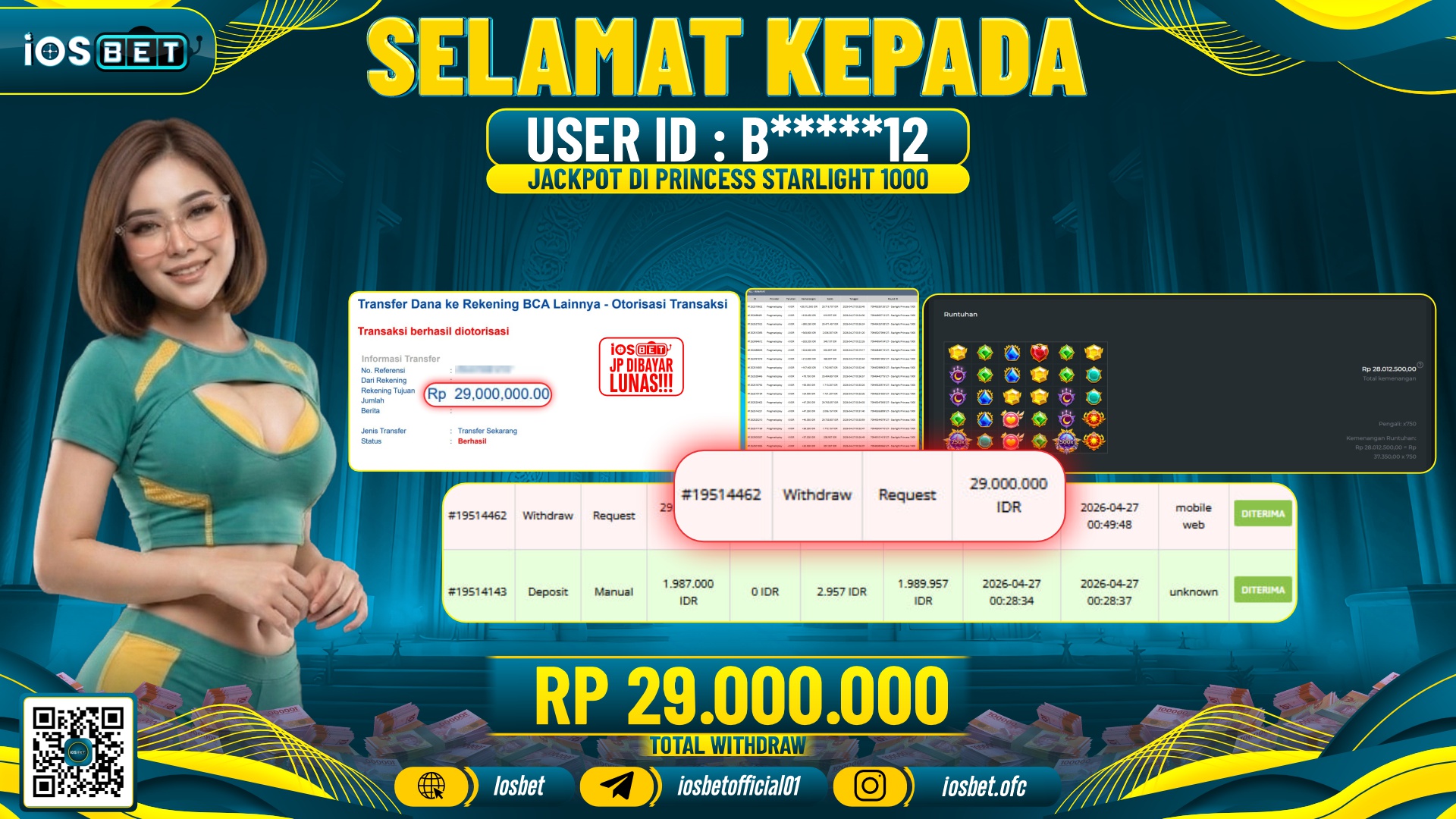 Bukti Pembayaran LUNAS SLOT GAME GACOR  Rp.29.000.000