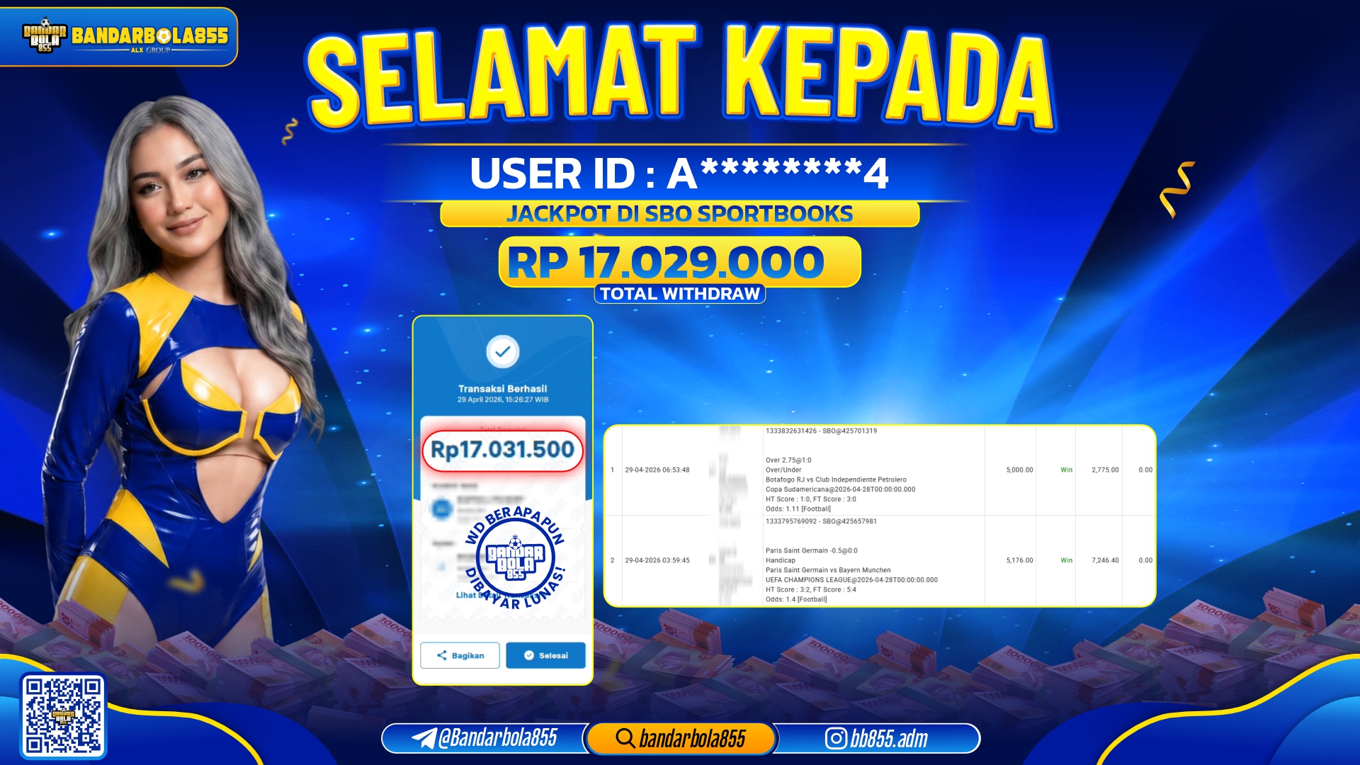🎖 JACKPOT BANDARBOLA855 DI SBO SPORTBOOKS Rp17.029.000🎖